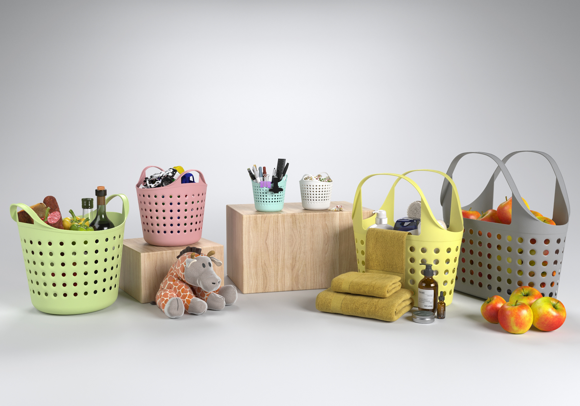 Kosz "Soft" 4,1 L [pastelowy różowy]