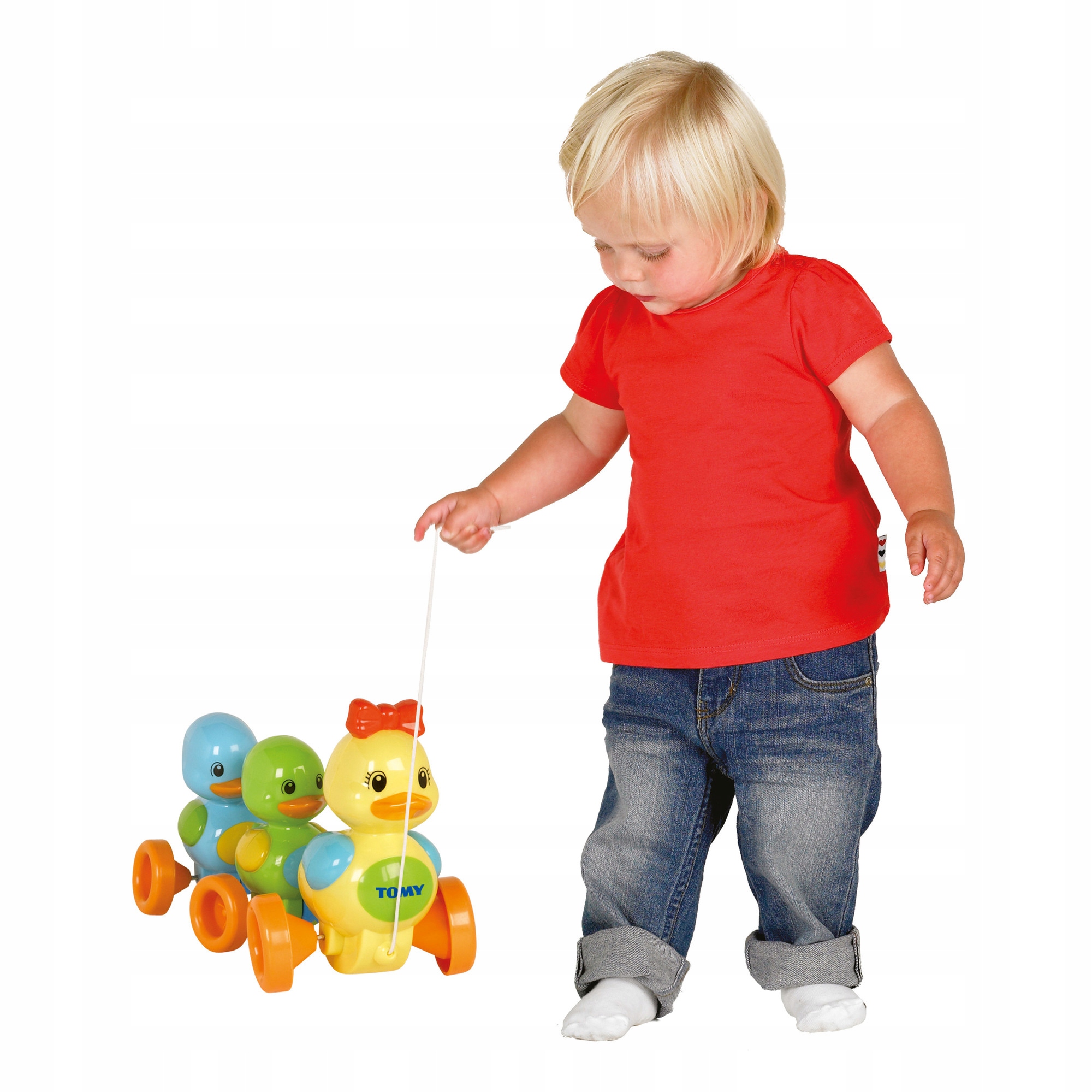 TOMY wesole drepczace kaczuszki E4613
