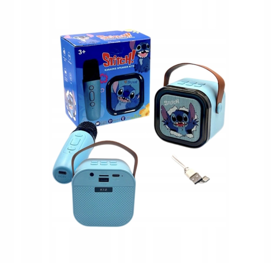 ZESTAW KARAOKE STITCH GŁOŚNIK BLUETOOTH RGB MIKROFON PREZENT DLA DZIECKA