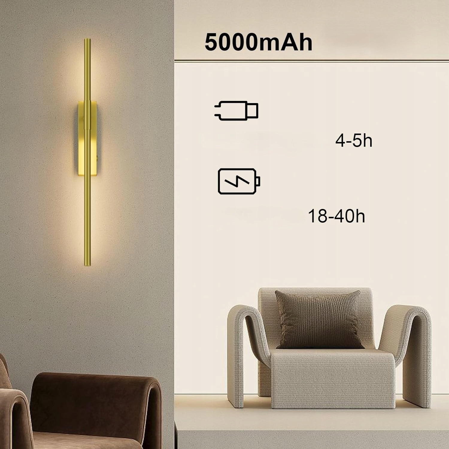 Bezprzewodowa Lampka Nocna Led Na Ścianę Ścienna 360 Z Akumulatorem