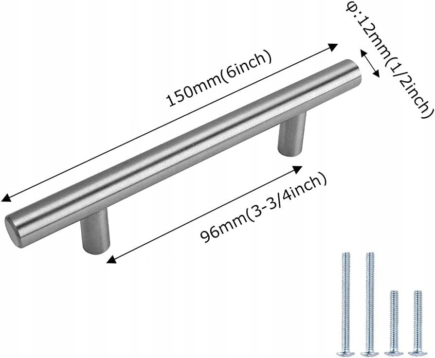 15X Uchwyt Meblowy Reling 96 Mm Srebrny Metalowy Uchwyt Do Szafek Szuflad