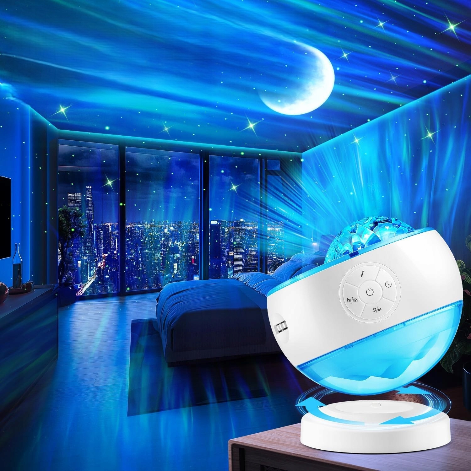 Projektor Gwiazd Głośnik Bluetooth Lampka Nocna Projektor Z Muzyką Pilot