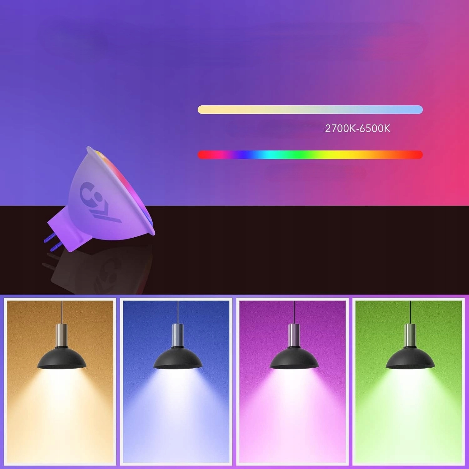 Żarówka Led Inteligentna Rgb Mr16 Gu5.3 Smart Life Bluetooth Zestaw 6X