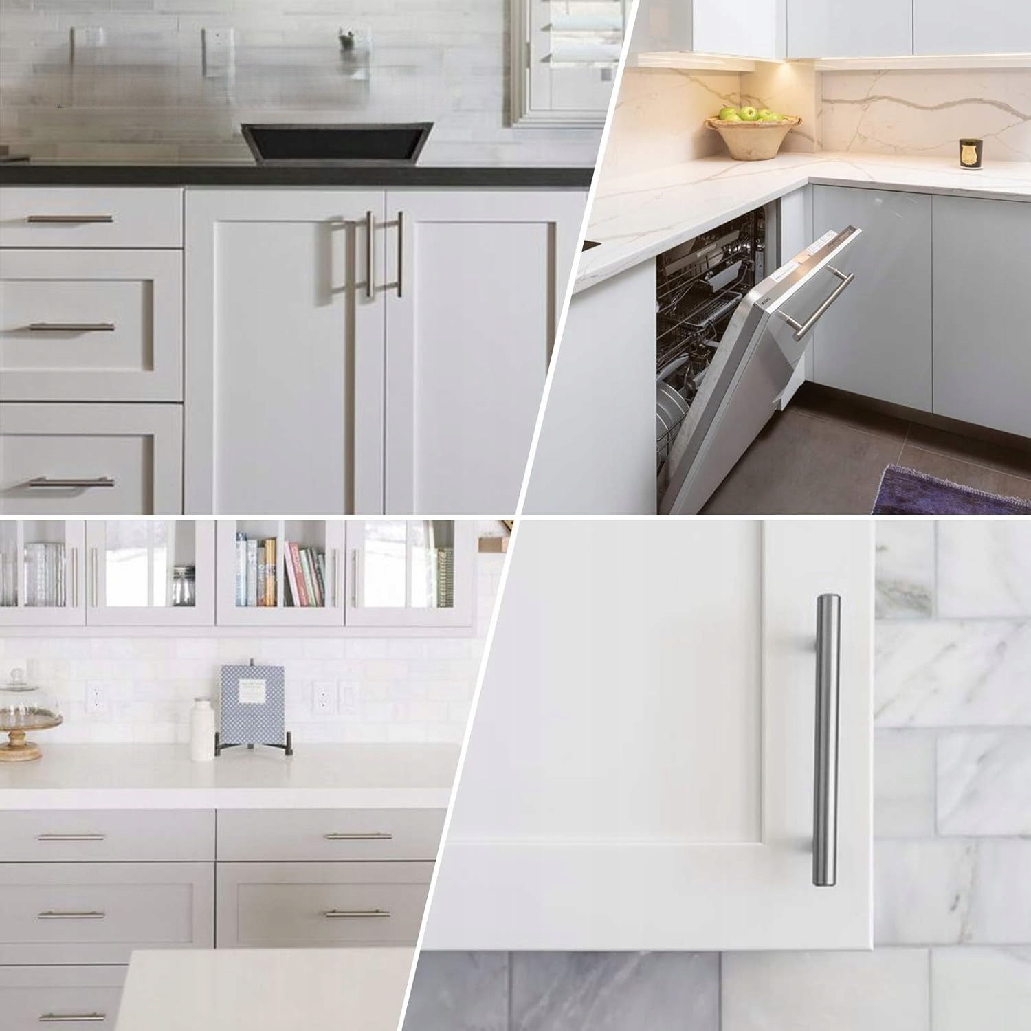 15X Uchwyt Meblowy Reling 96 Mm Srebrny Metalowy Uchwyt Do Szafek Szuflad