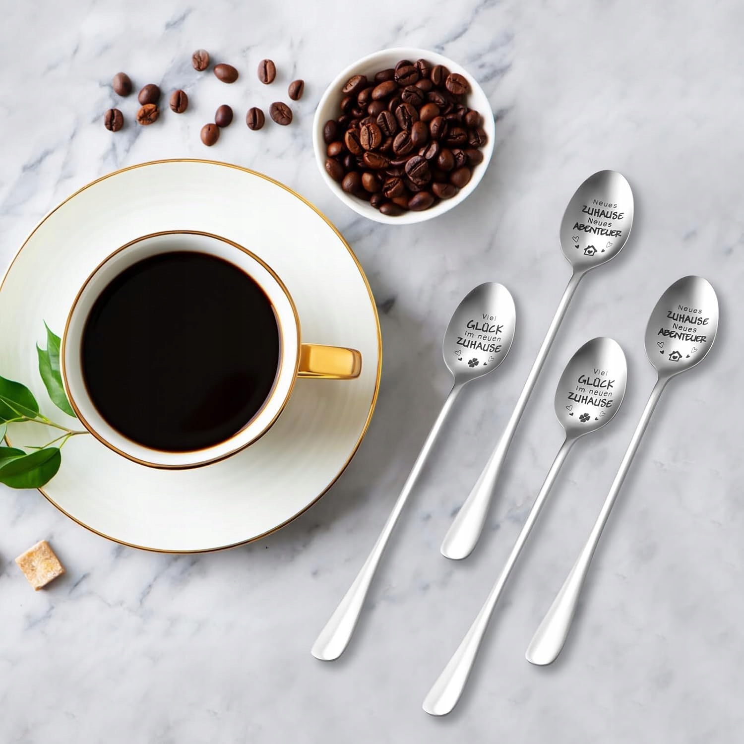 Łyżeczka Łyżeczki Do Kawy Latte Lodów Deserów Deserowe Długa Zestaw 4 Szt.