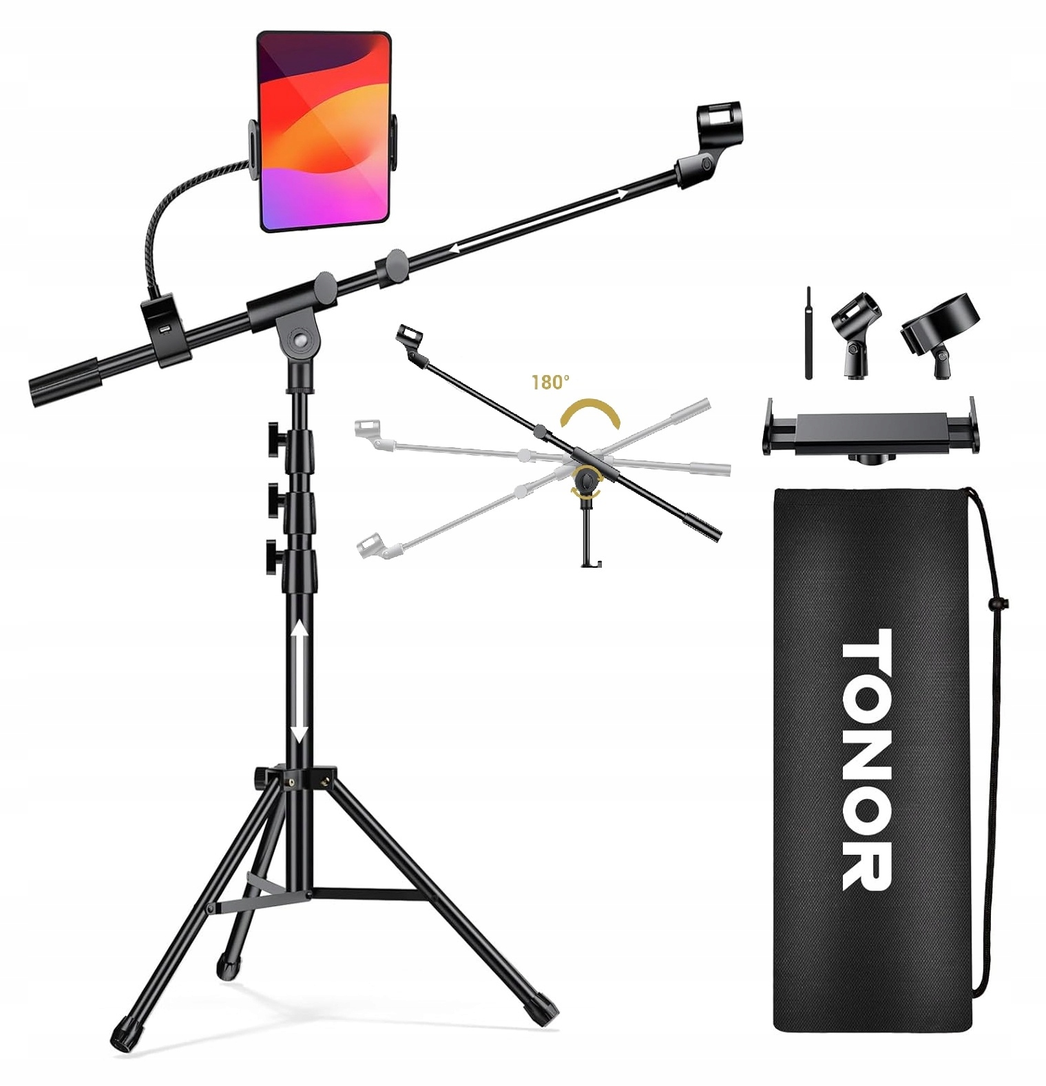 Statyw Podłogowy Do Mikrofonu Mikrofonowy Uchwyt Stojak Regulowany Ramię