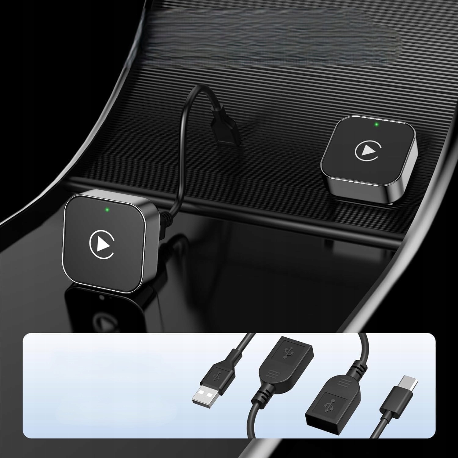 Adapter Carplay Android Auto 2W1 Bezprzewodowy Car Play Bluetooth 5.0