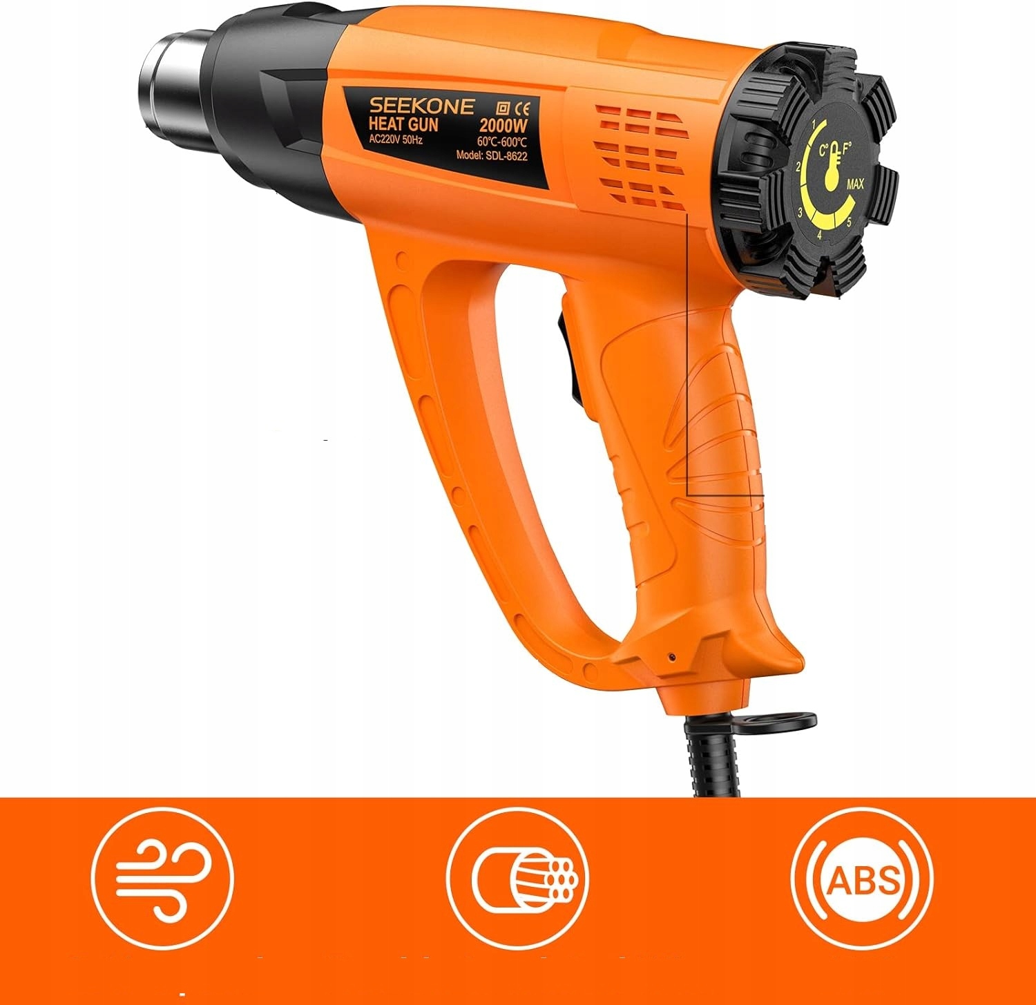 Opalarka Elektryczna 2 Biegu Regulacja Temperatury 200W Mocna