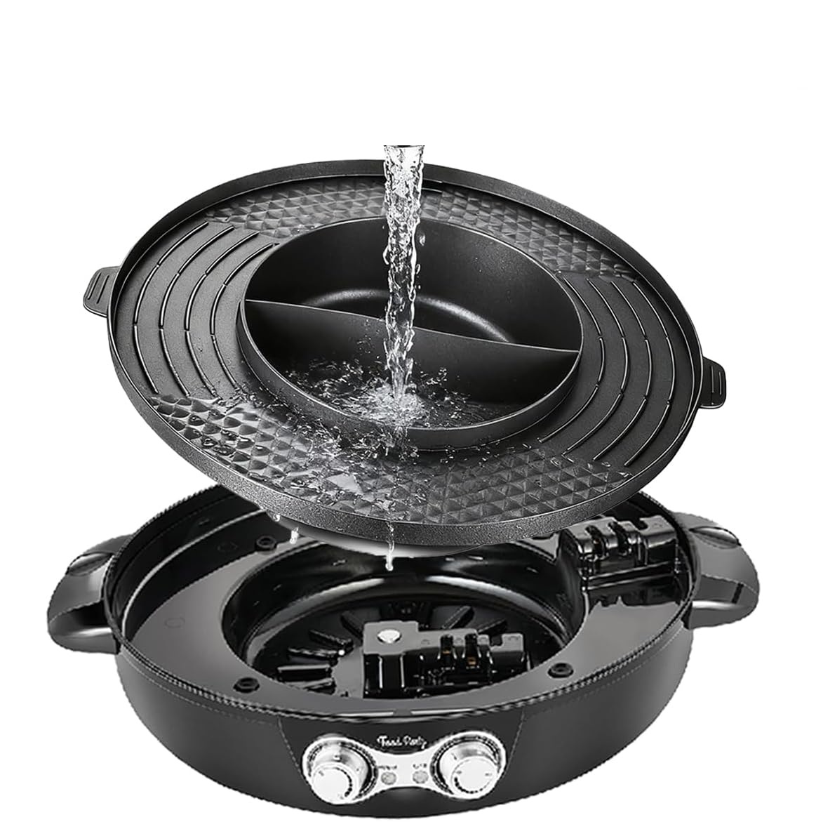 Grill Elektryczny Garnek Patelnia Elektryczna Stołowy Garnek Tajski 2W1