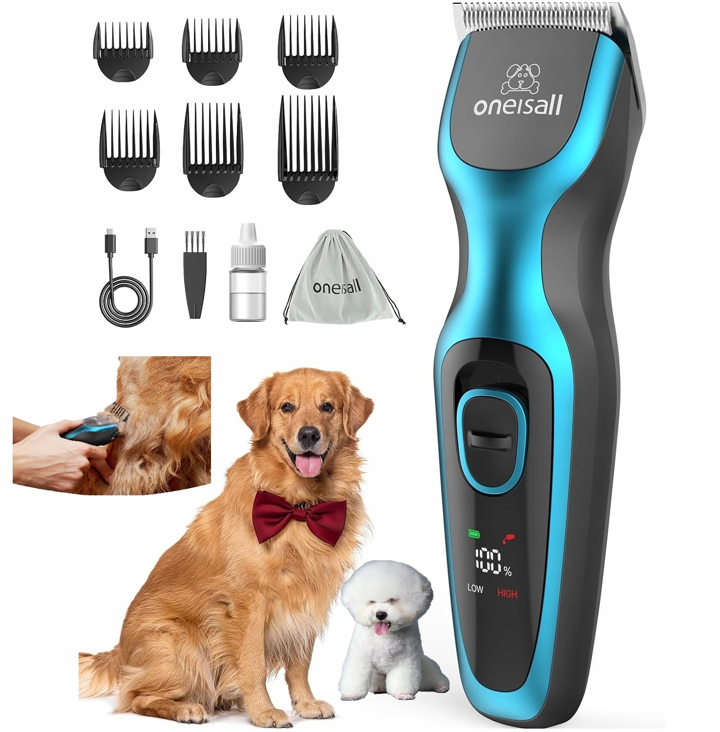 Profesjonalna Maszynka Do Strzyżenia Psów Psa Zwierząt Cicha Bezprzewodowa