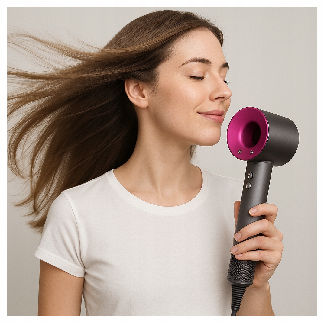 Suszarka Do Włosów Z Dyfuzorem Jonizacją Mocna Zimny Nawiew 5W1 5 Końcówek
