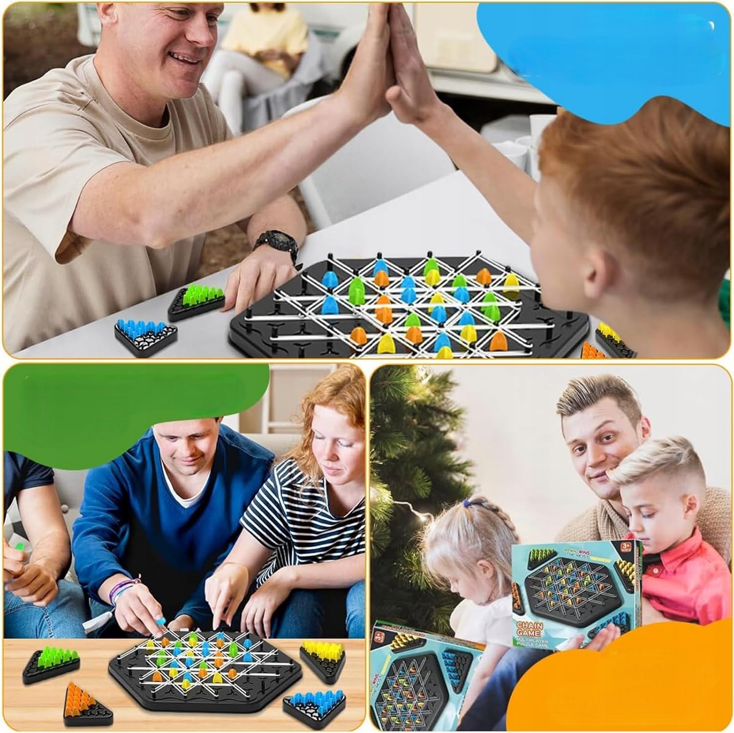 Triggle Gra W Trójkąty Strategiczna Gumki Recepturki 3D Triangle Chess Duża