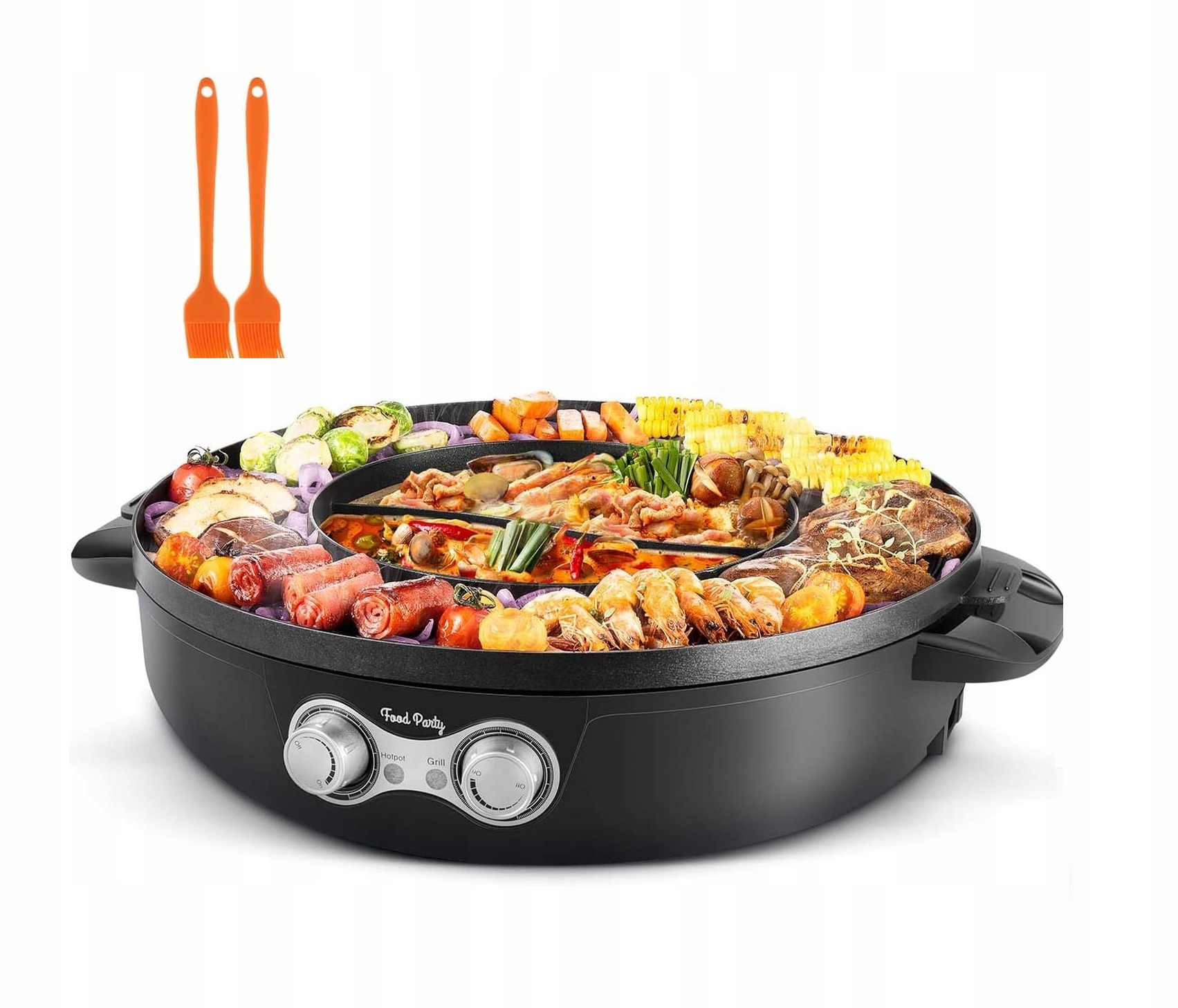 Grill Elektryczny Garnek Patelnia Elektryczna Stołowy Garnek Tajski 2W1