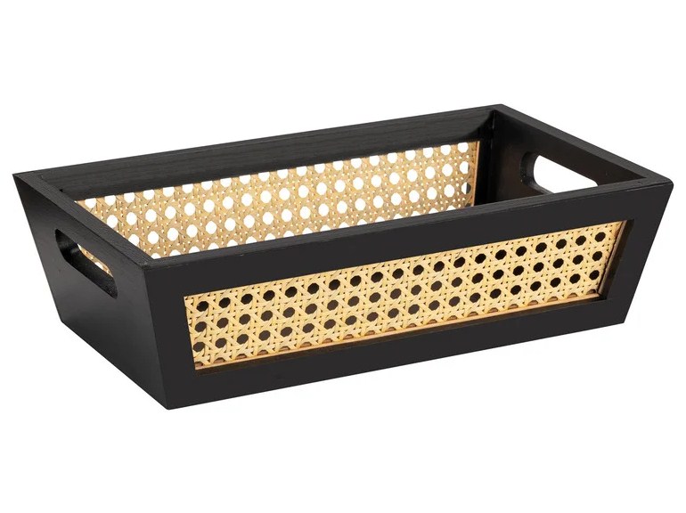 Kosz Do Przechowywania Z Plecionki Uniwersalny Czarny Wenko 33 X 20 X 9 Cm