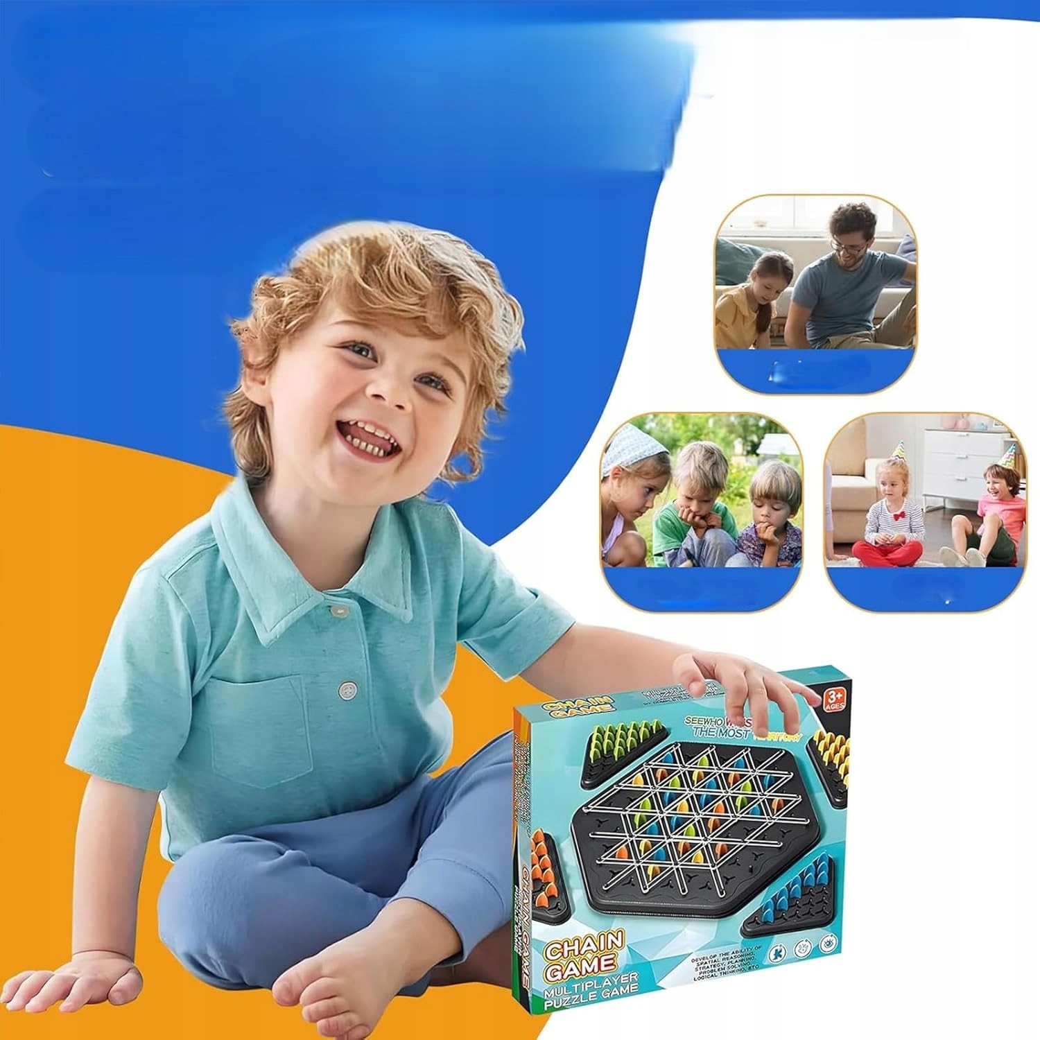 Triggle Gra W Trójkąty Strategiczna Gumki Recepturki 3D Triangle Chess Duża