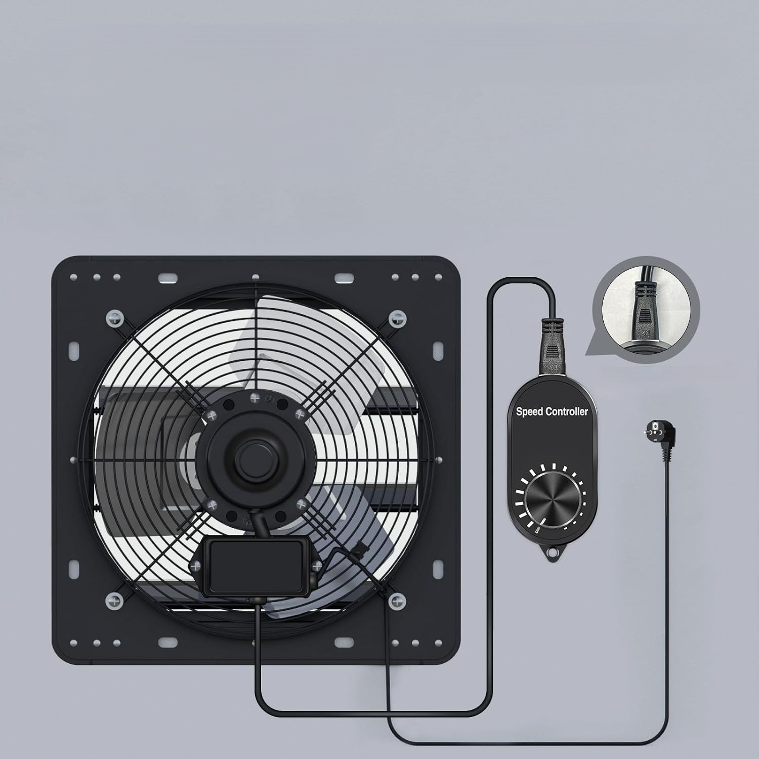 Wentylator Osiowy Ścienny Wyciągowy Przemysłowy Żaluzja Regulator 300 Mm