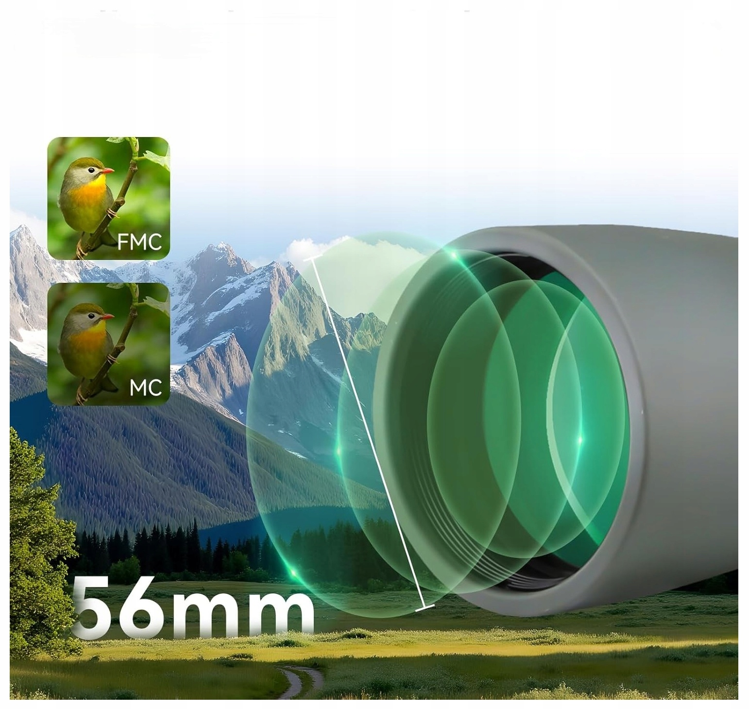 Luneta Obserwacyjna Ed 9-27X56 Fmc 2M Kompaktowa Przenośna Turystyczna