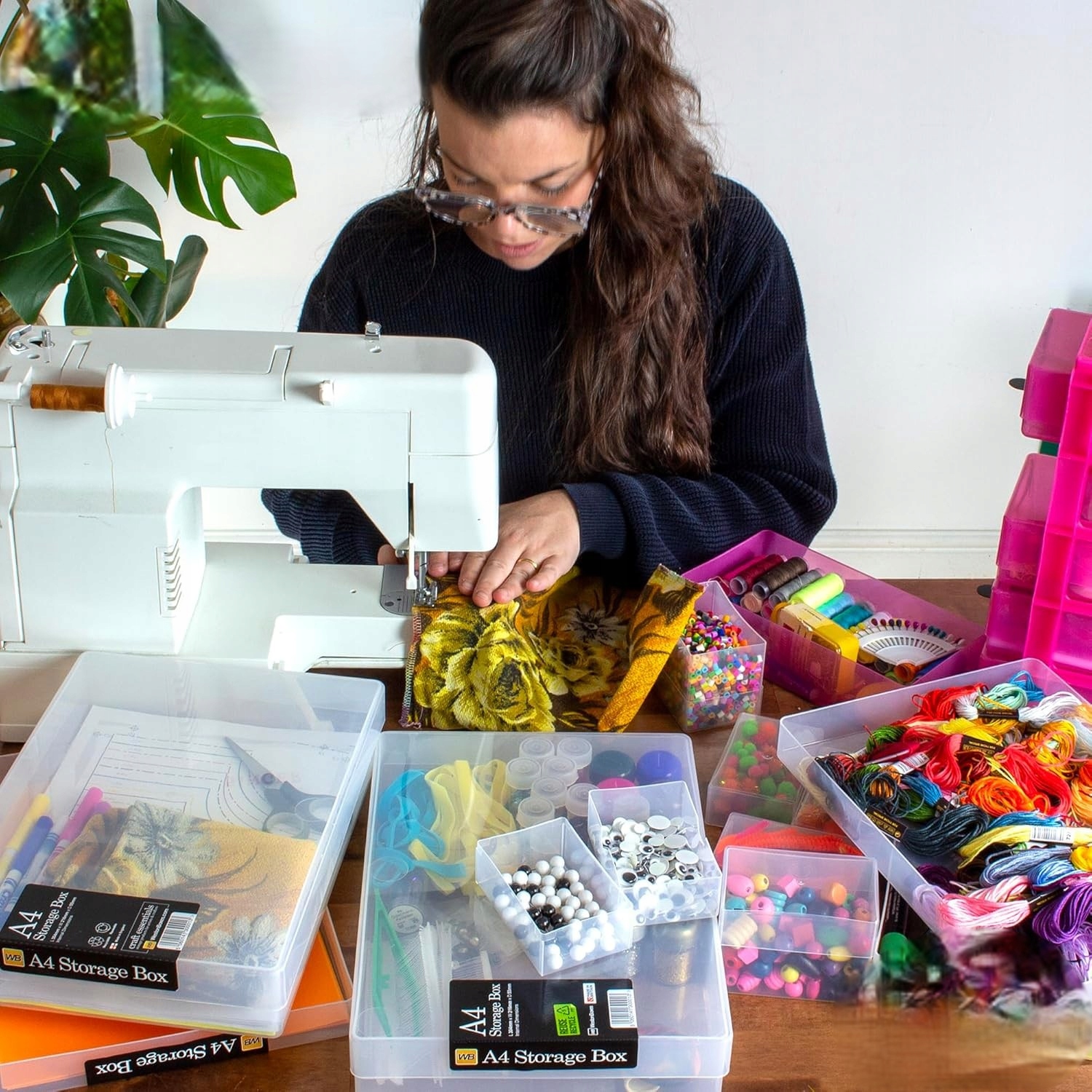 Organizer Na Dokumenty A4 Pojemnik Z Pokrywką Zamykany 3.6L Zestaw 5 Sztuk