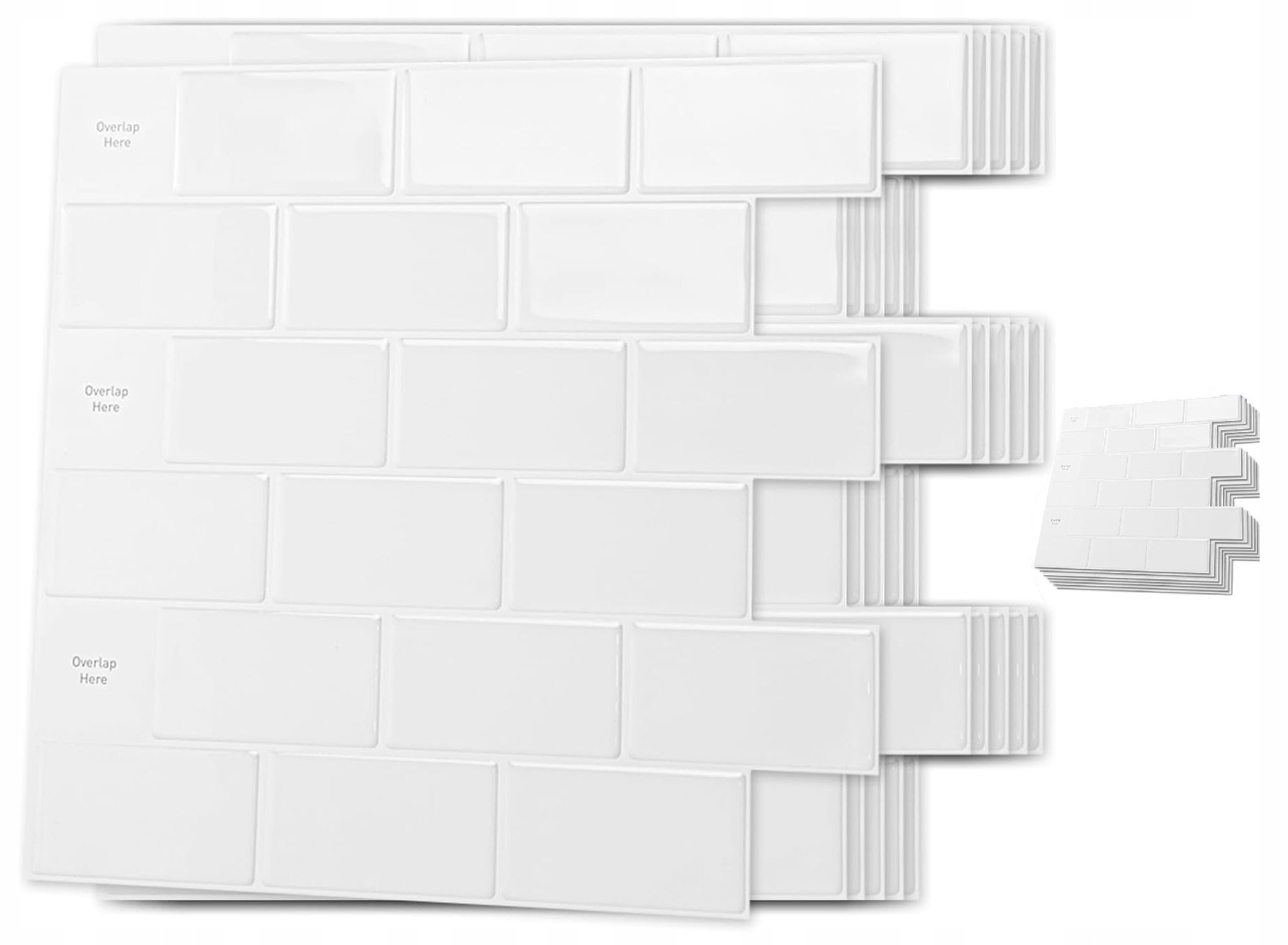 Panel Panele Ścienne 3D Samoprzylepne Winylowe Białe Kuchnia X10 30X30Cm