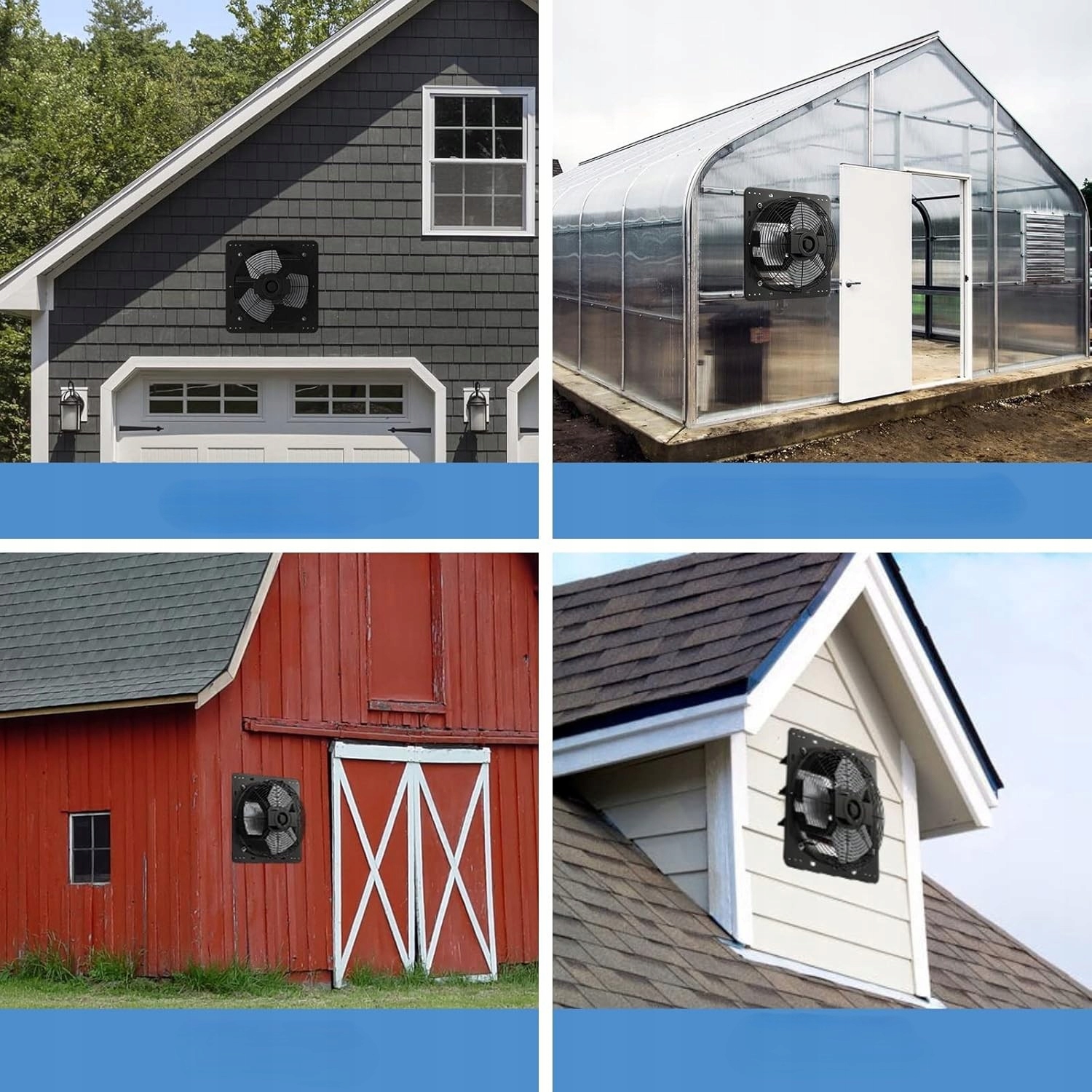 Wentylator Osiowy Ścienny Wyciągowy Przemysłowy Żaluzja Regulator 300 Mm