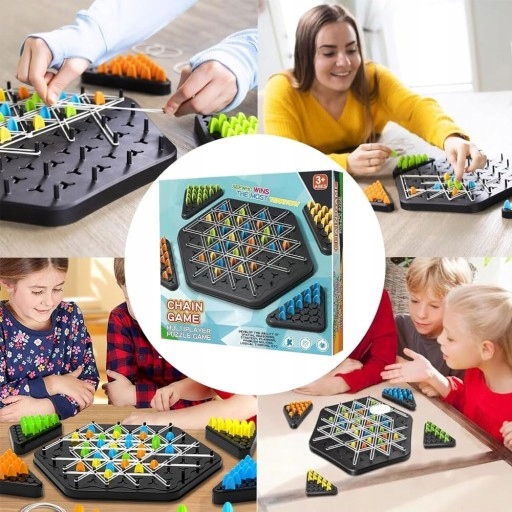 Triggle Gra W Trójkąty Strategiczna Gumki Recepturki 3D Triangle Chess Duża
