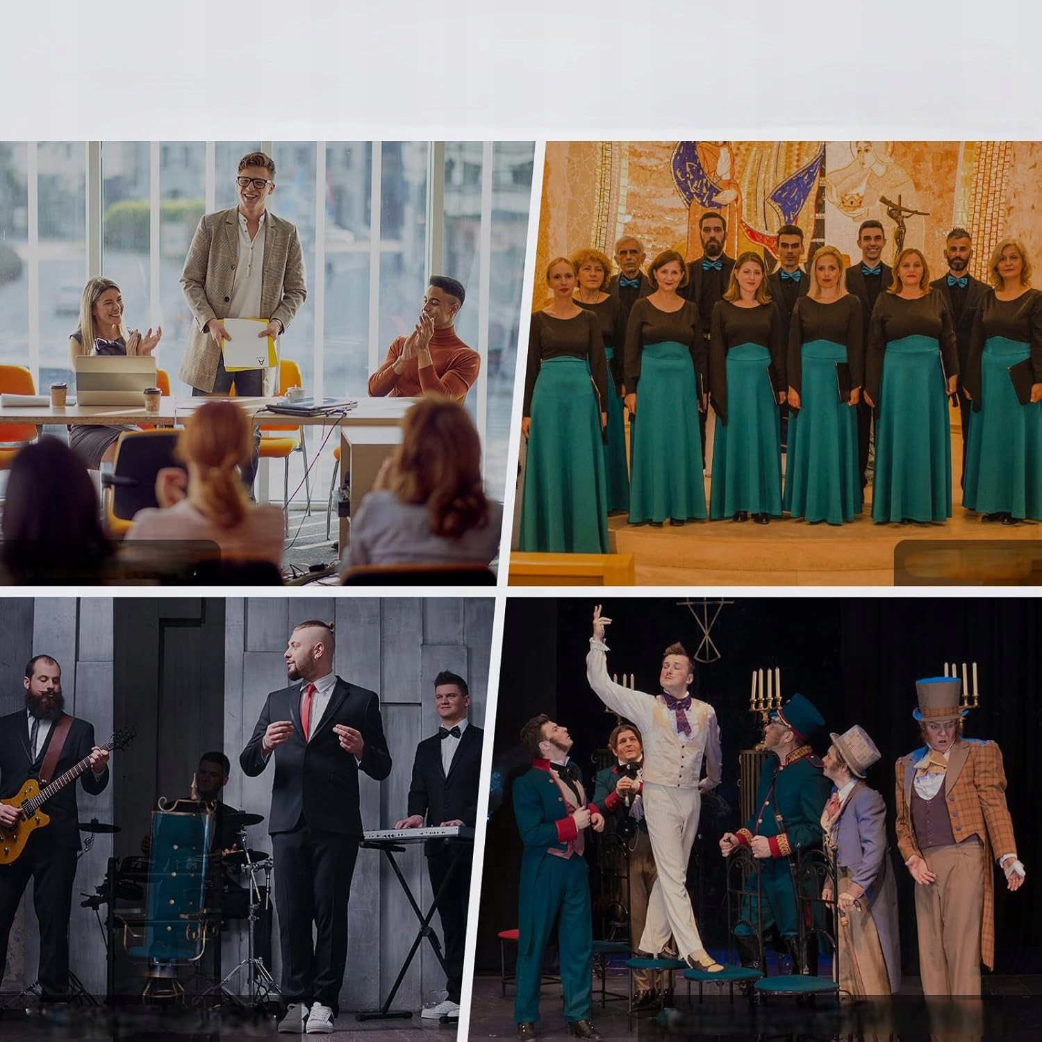 Zestaw Mikrofonów Bezprzewodowych System Zestawem Słuchawkowym 4X Bodypack