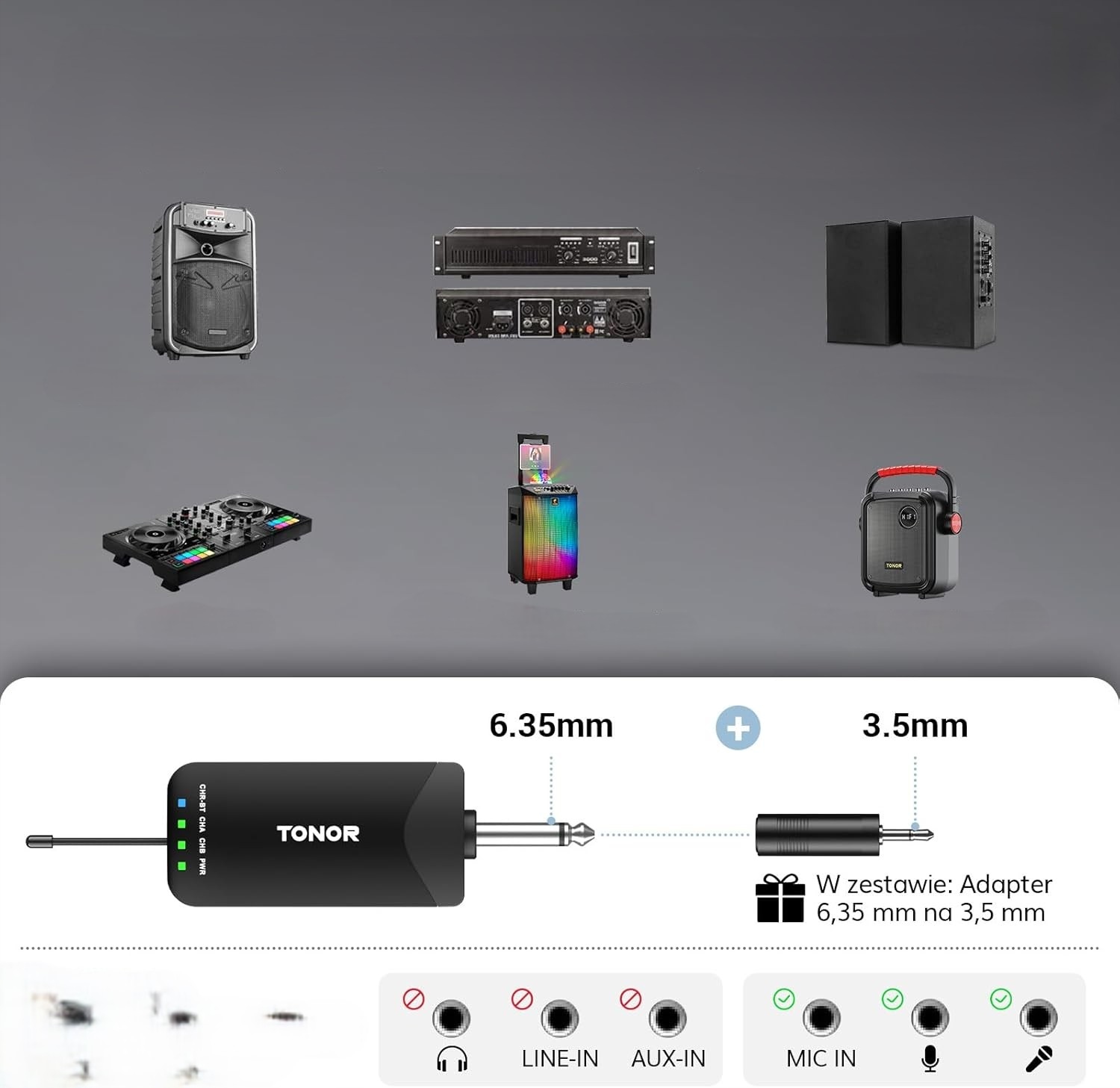 Zestaw Mikrofonów Bezprzewodowych 2X Uhf Bluetooth Akumulatorowe Odbiornik