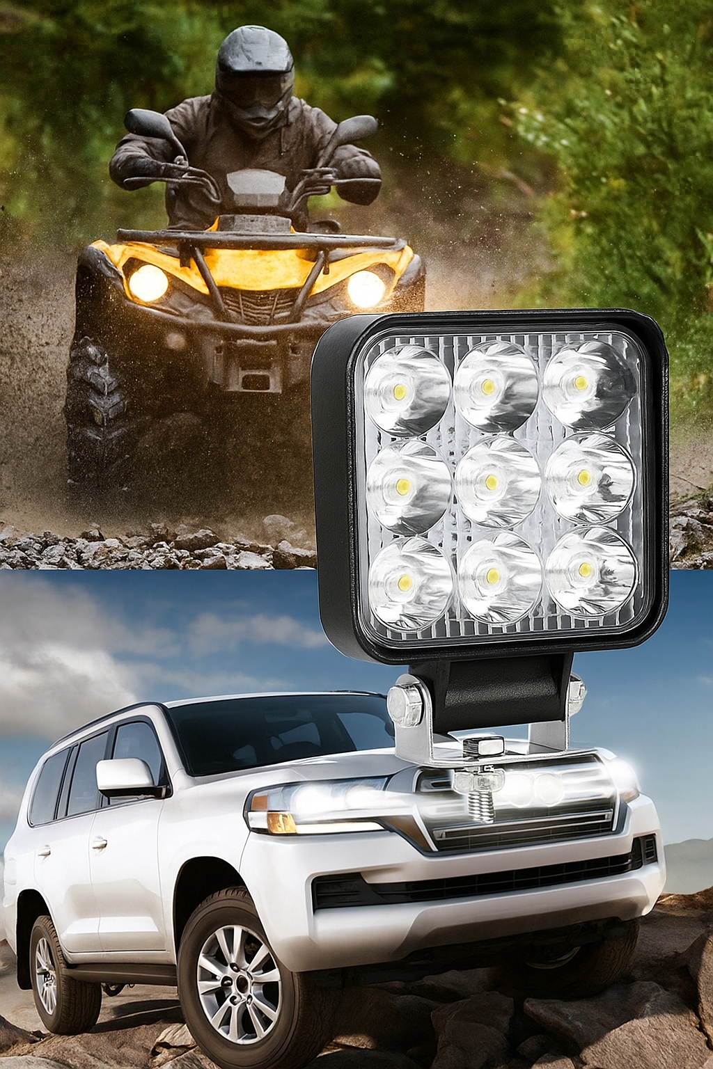 Lampa Robocza Led 48W Halogen Szperacz 12V 24V 16Led Wysoko Wydajny 4X