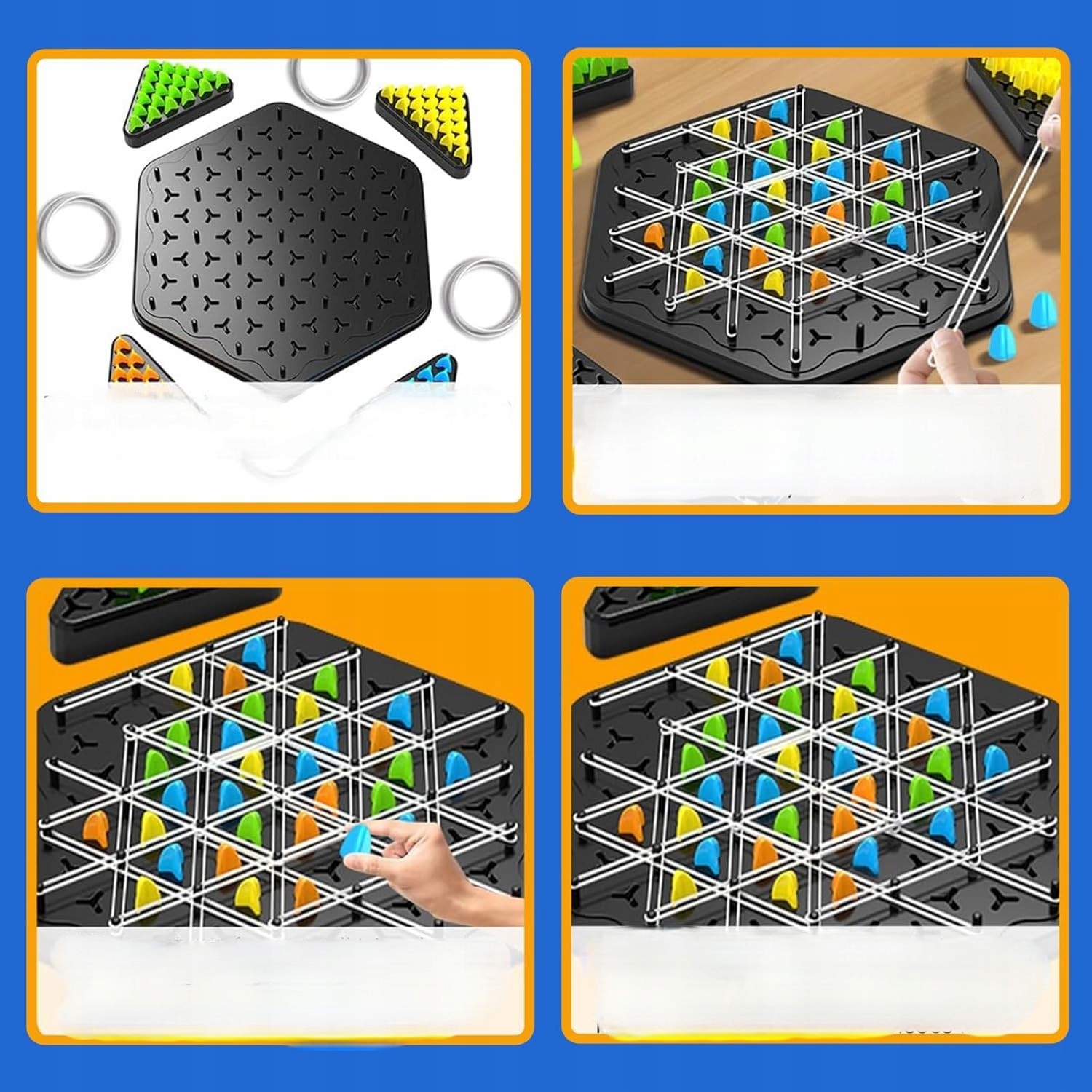 Triggle Gra W Trójkąty Strategiczna Gumki Recepturki 3D Triangle Chess Duża