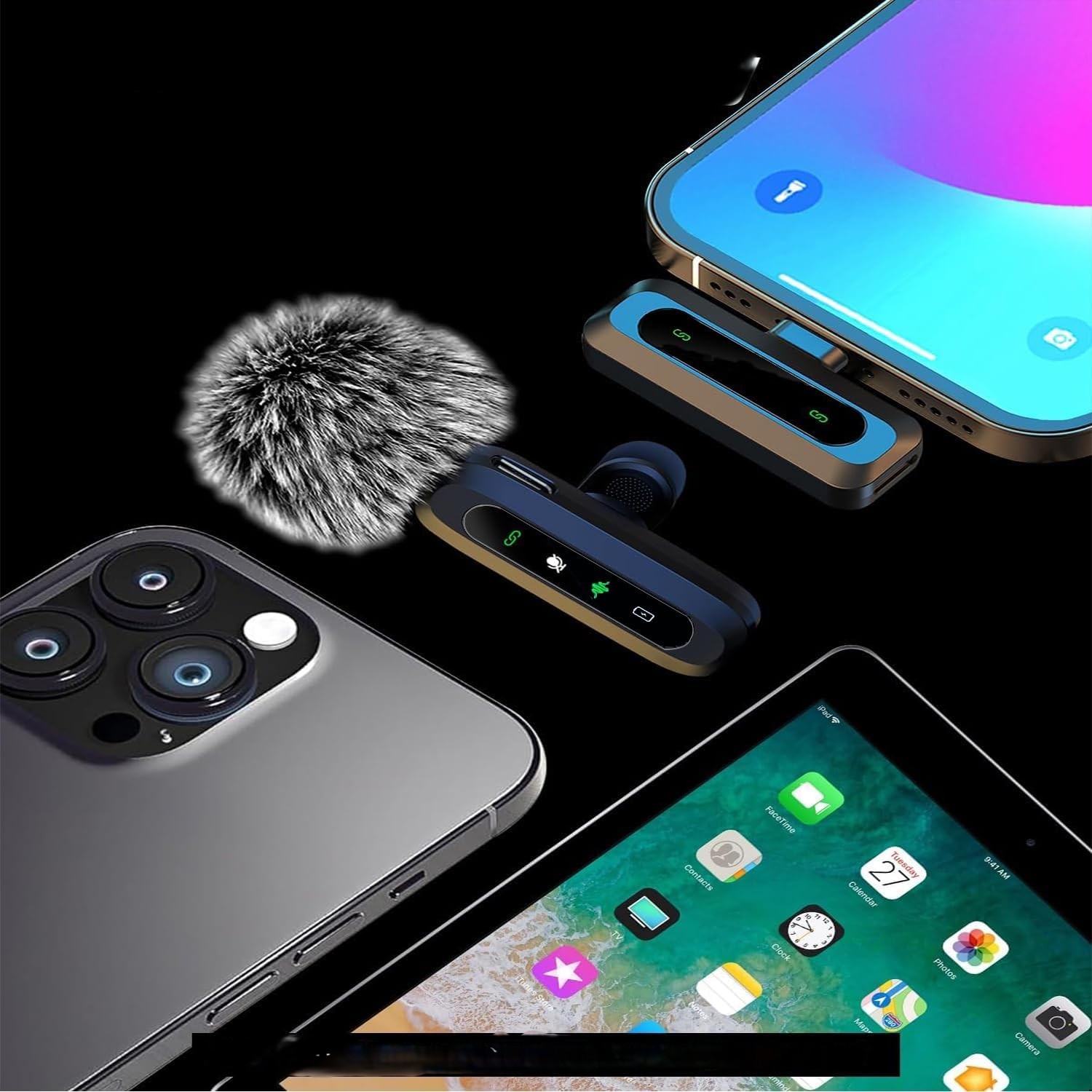 2X Mikrofon Bezprzewodowy Krawatowy Do Iphone Ios Android Telefonu Komputer