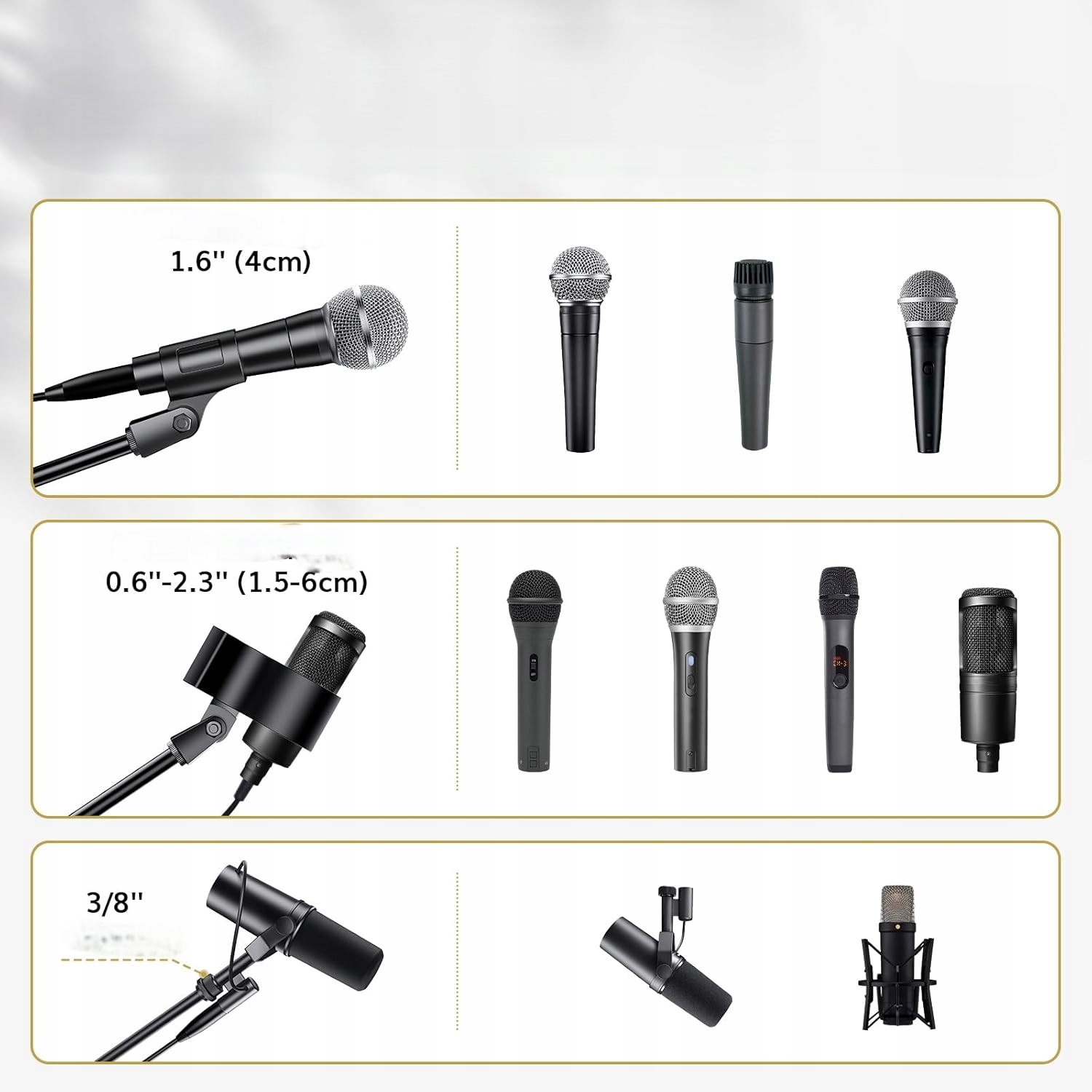 Statyw Podłogowy Do Mikrofonu Mikrofonowy Uchwyt Stojak Regulowany Ramię