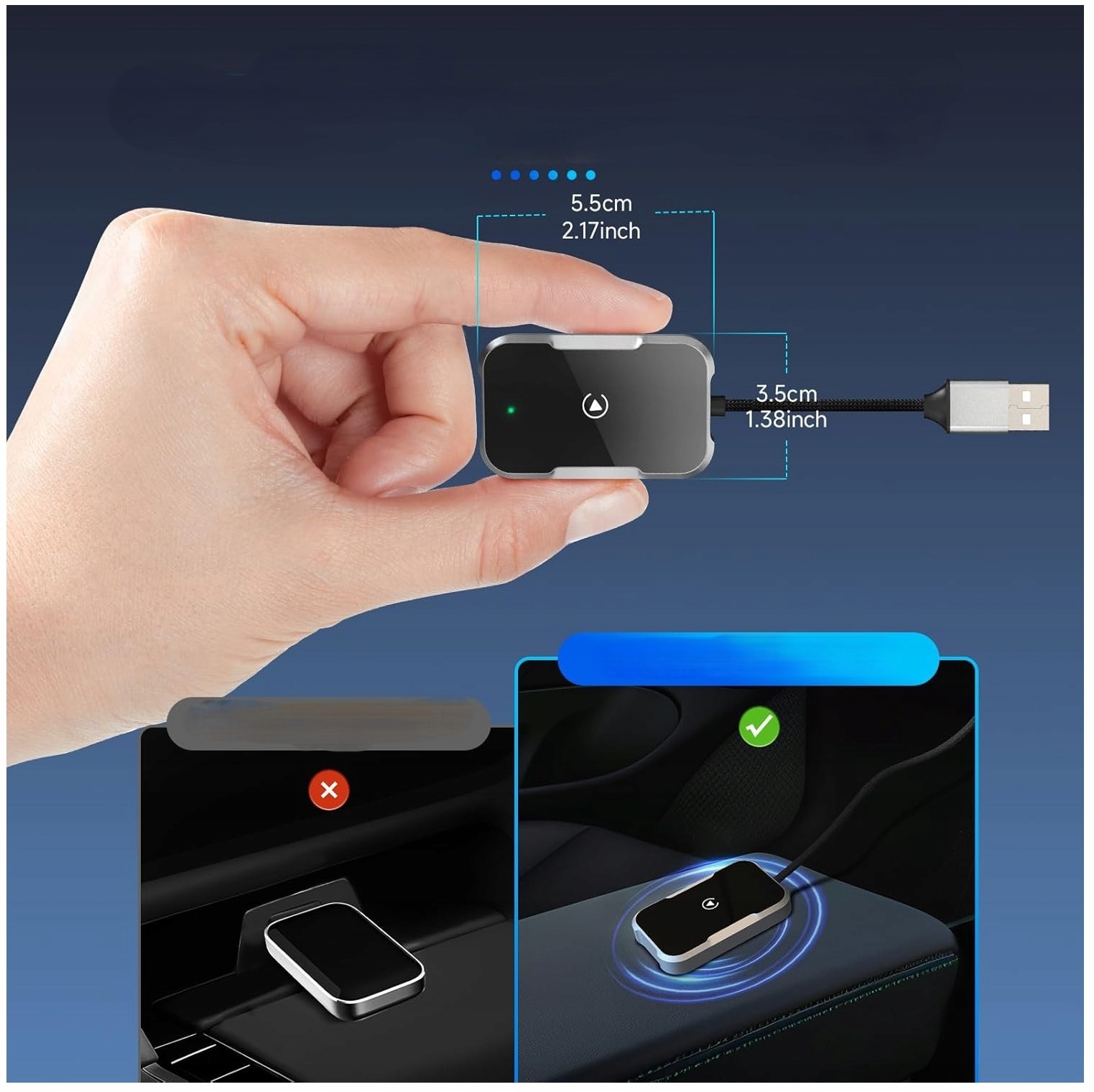 Adapter Carplay Bezprzewodowy Car Play Bluetooth Ios 10+ Moduł Do Auta Wifi