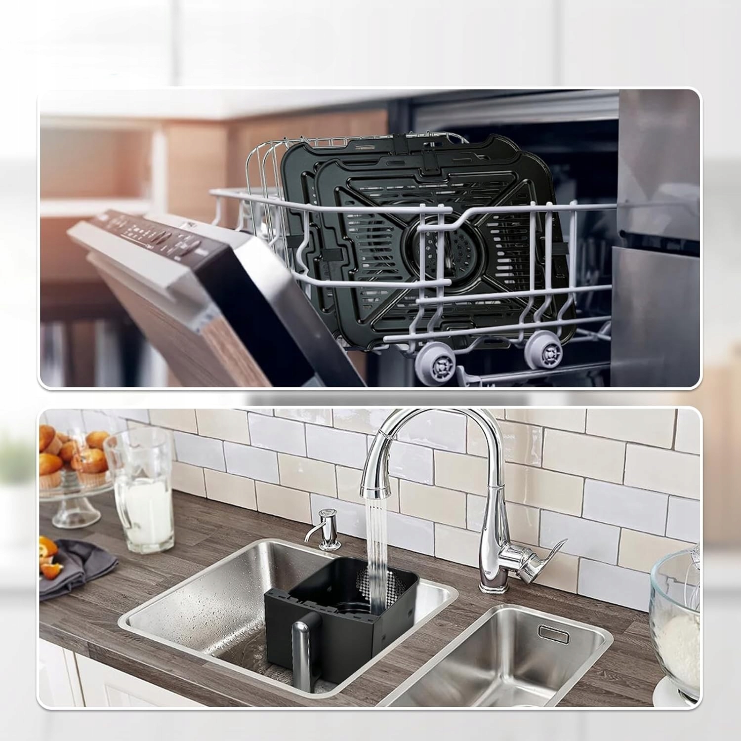 Frytkownica Beztłuszczowa Dwukomorowa Airfryer 10L 2X5L 2400W Xxl Mocna