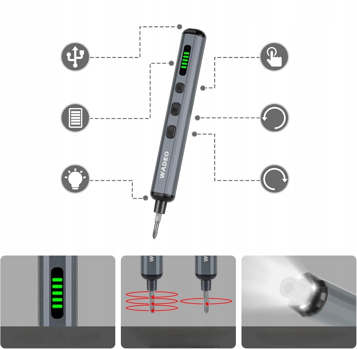 Wkrętak Elektryczny Śrubokręt Akumulatorowy Wkrętarka Bity Zestaw Do Napraw