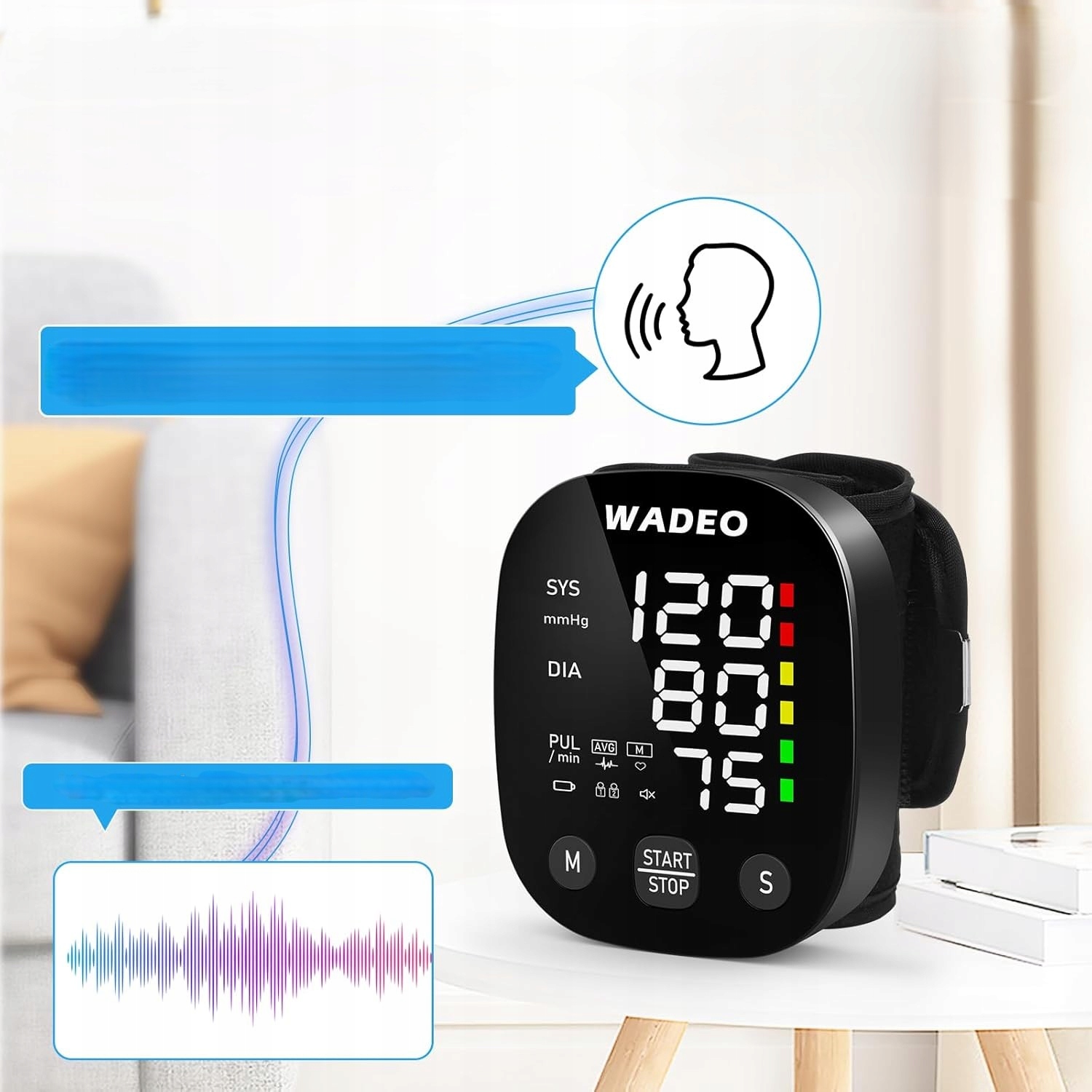 Ciśnieniomierz Nadgarstkowy Na Nadgarstek Arytmia Puls Lcd Pamięć 2X99 Etui