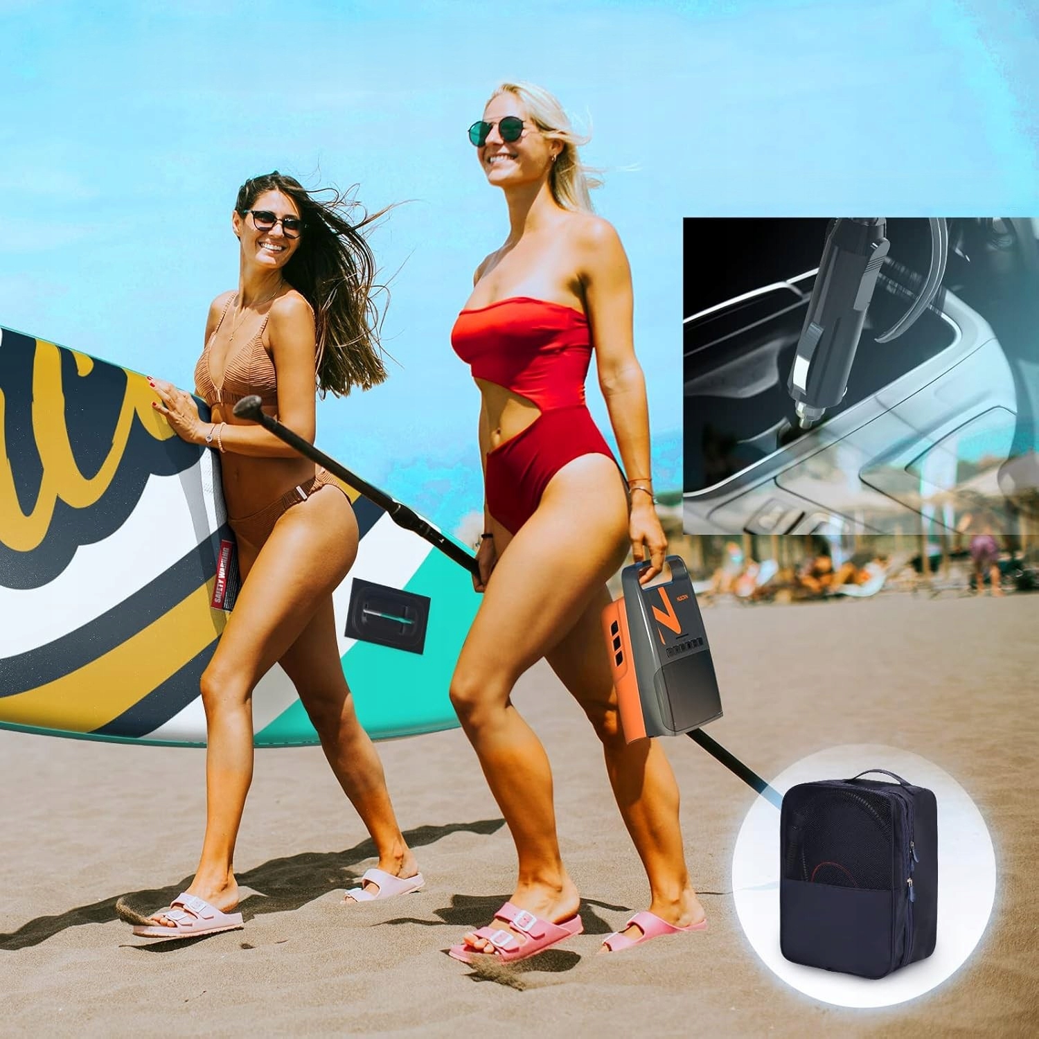 Pompka Elektryczna Do Deski Sup Pontonu Kajaku 16Psi 12V Lcd Do Pompowania