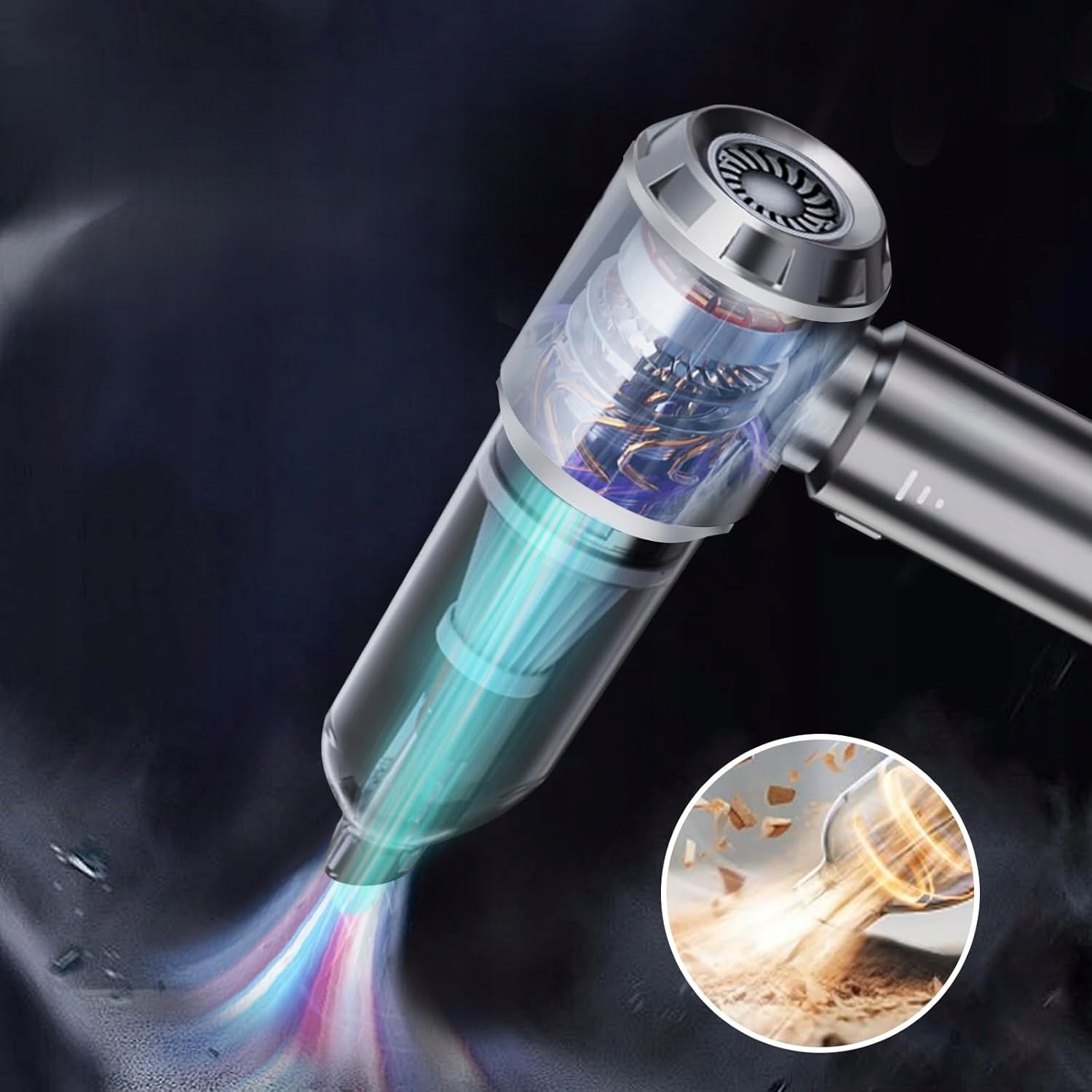 Odkurzacz Ręczny Samochodowy Bezprzewodowy Akumulatorowy 4W1 Mocny