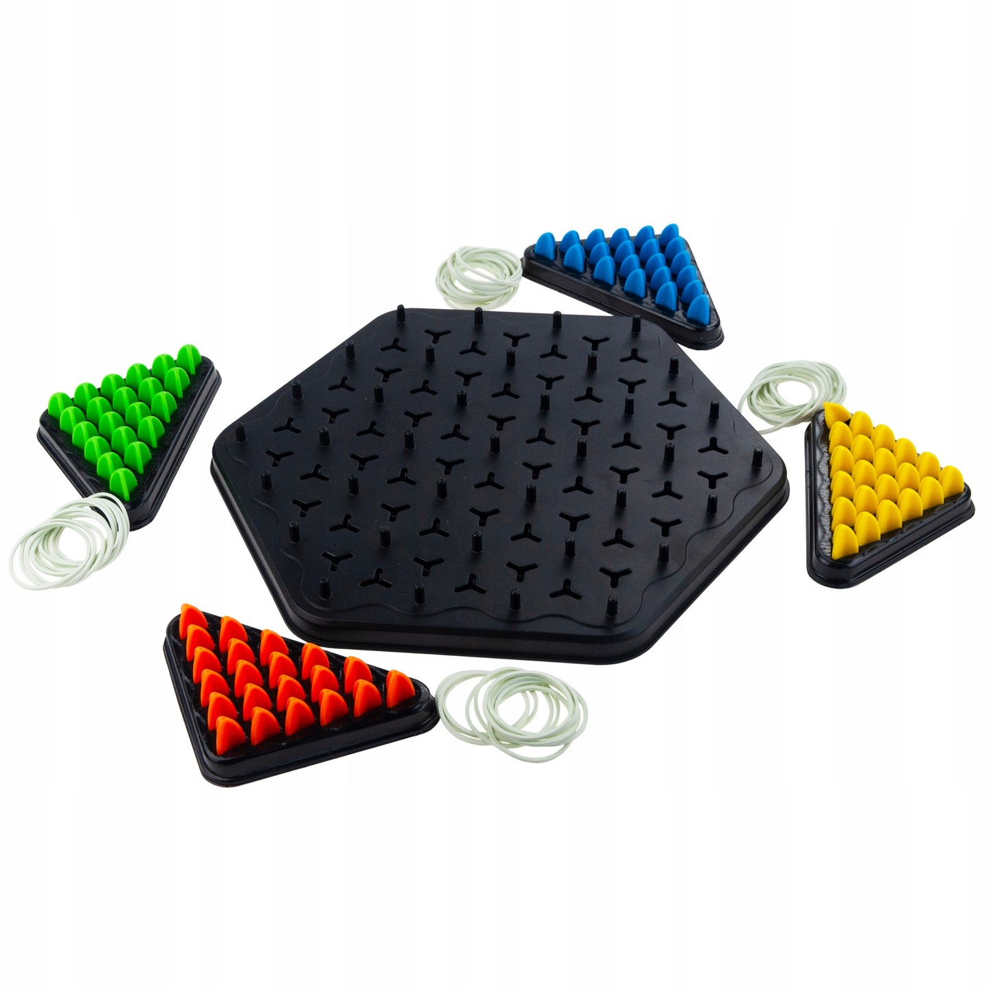 Triggle Gra W Trójkąty Strategiczna Gumki Recepturki 3D Triangle Chess Duża