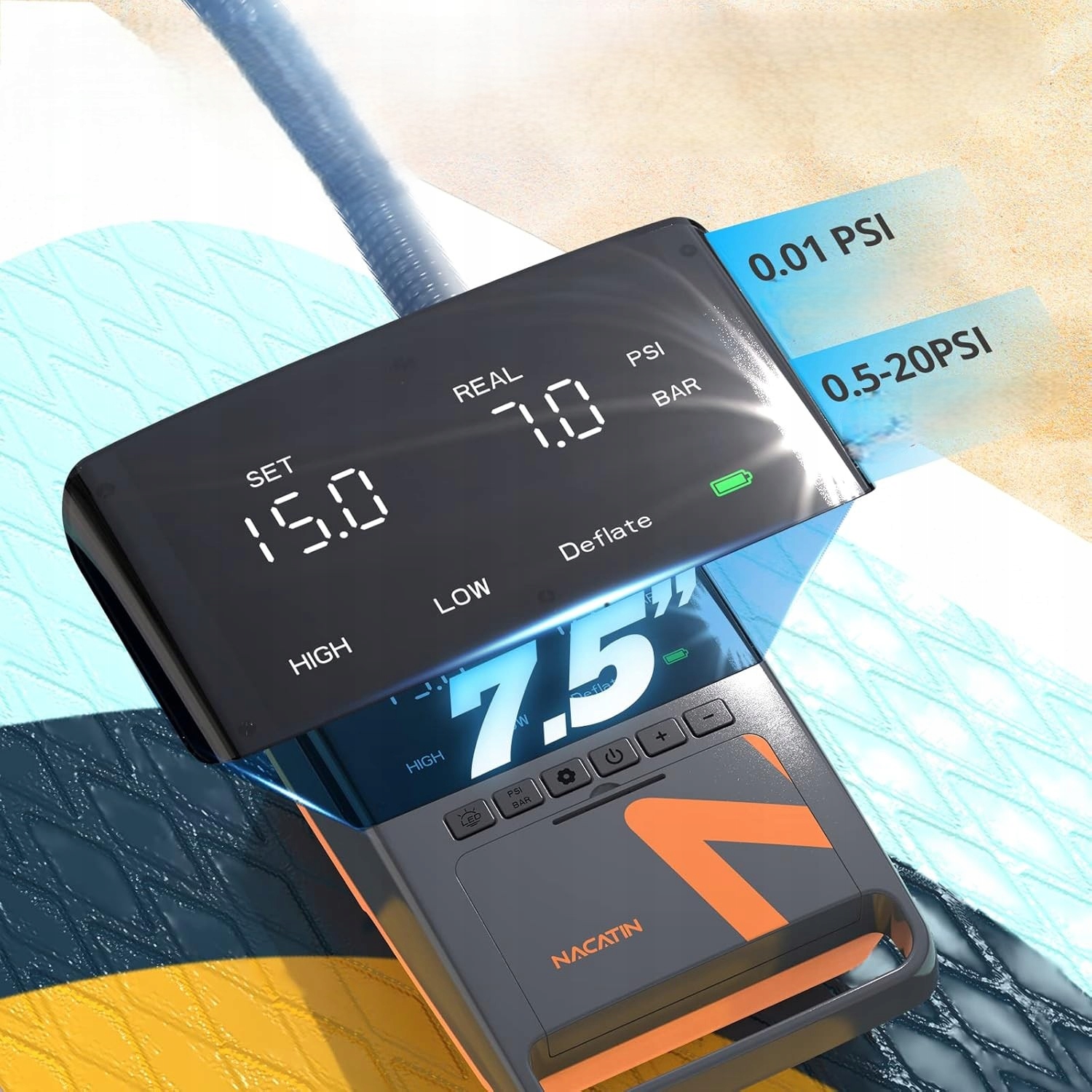 Pompka Elektryczna Do Deski Sup Pontonu Kajaku 16Psi 12V Lcd Do Pompowania