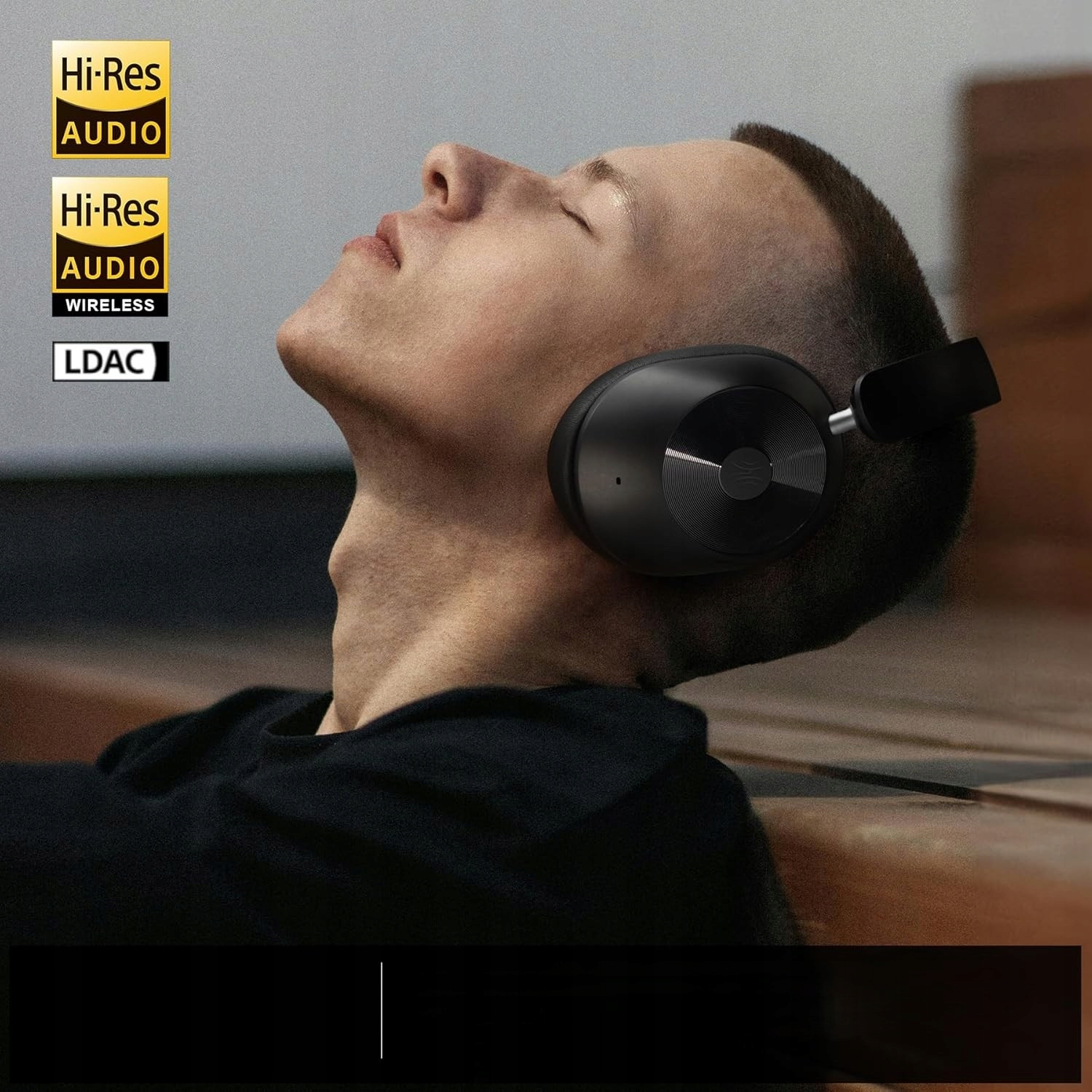 Słuchawki Bezprzewodowe Nauszne Z Mikrofonem Bluetooth 5.4 Czarne 75H Hi-Re