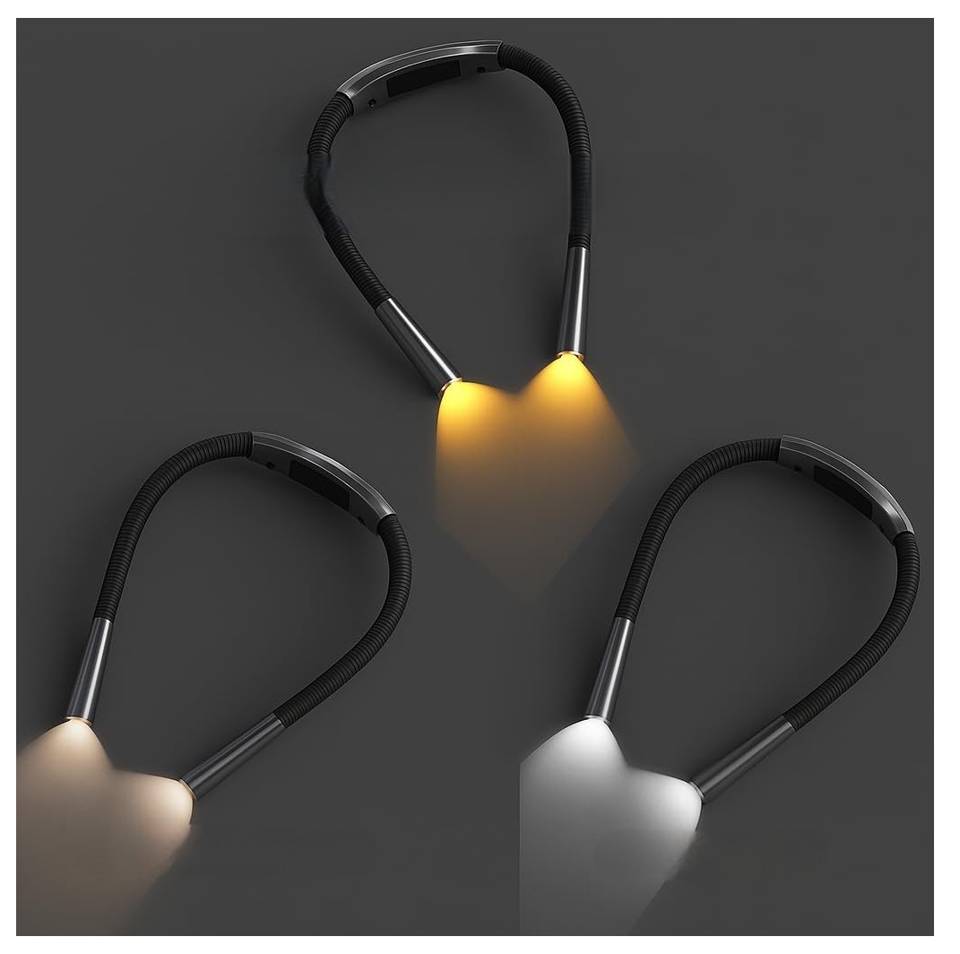 Wielofunkcyjna Lampka Led Do Czytania Książek 3 Barwy Elastyczna Akumulator