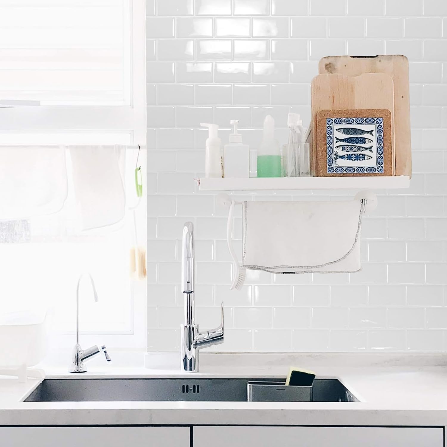 Panel Panele Ścienne 3D Samoprzylepne Winylowe Białe Kuchnia X10 30X30Cm