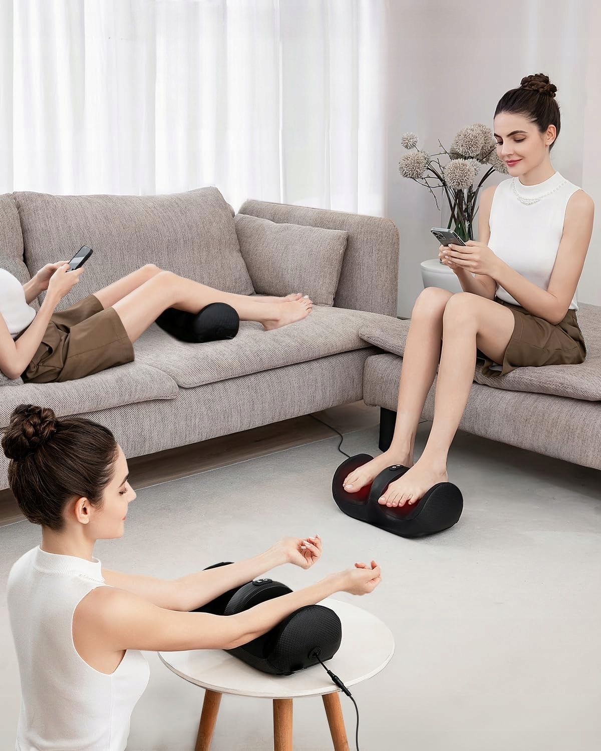 Masażer Do Stóp I Łydek Przedramiona Shiatsu Podgrzewaniem Elektryczny Rolk