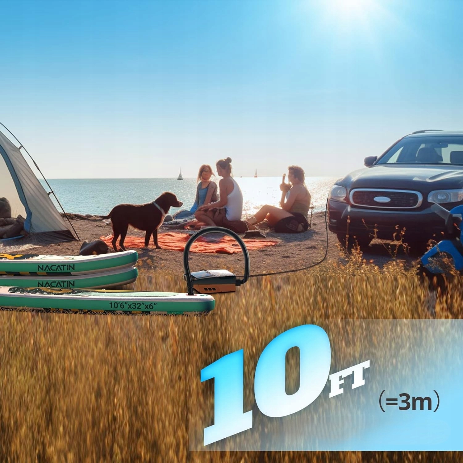 Pompka Elektryczna Do Deski Sup Pontonu Kajaku 16Psi 12V Lcd Do Pompowania