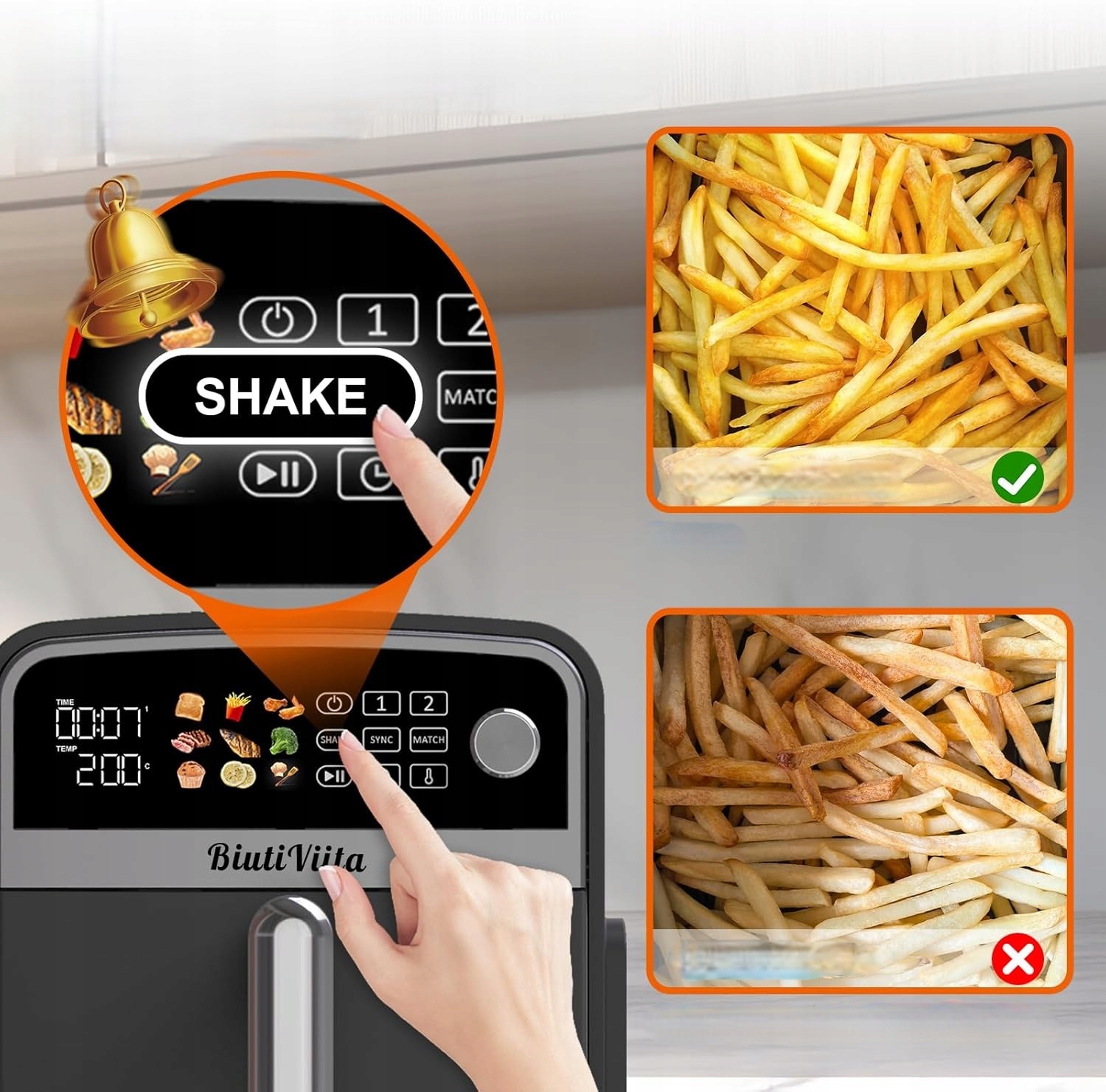 Frytkownica Beztłuszczowa Dwukomorowa Airfryer 10L 2X5L 2400W Xxl Mocna