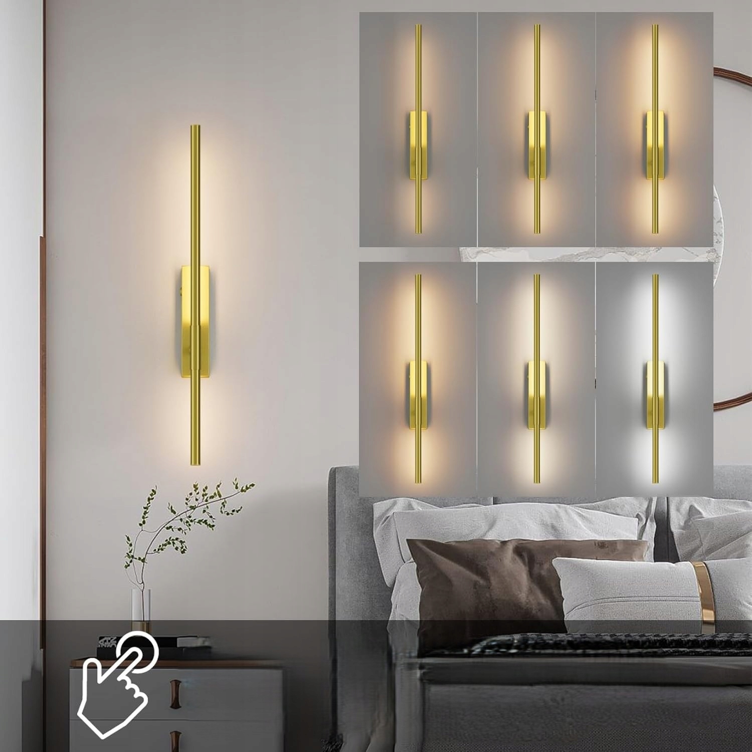 Bezprzewodowa Lampka Nocna Led Na Ścianę Ścienna 360 Z Akumulatorem