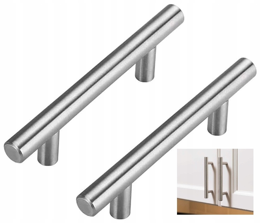 15X Uchwyt Meblowy Reling 96 Mm Srebrny Metalowy Uchwyt Do Szafek Szuflad