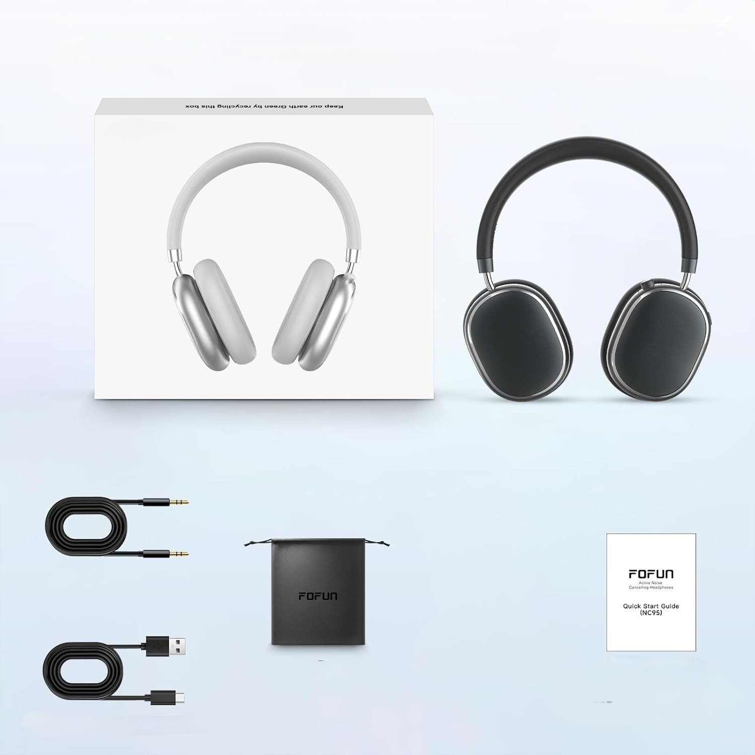 Słuchawki Bezprzewodowe Nauszne Z Mikrofonem Bluetooth 6.0 65H Hi-Res Anc