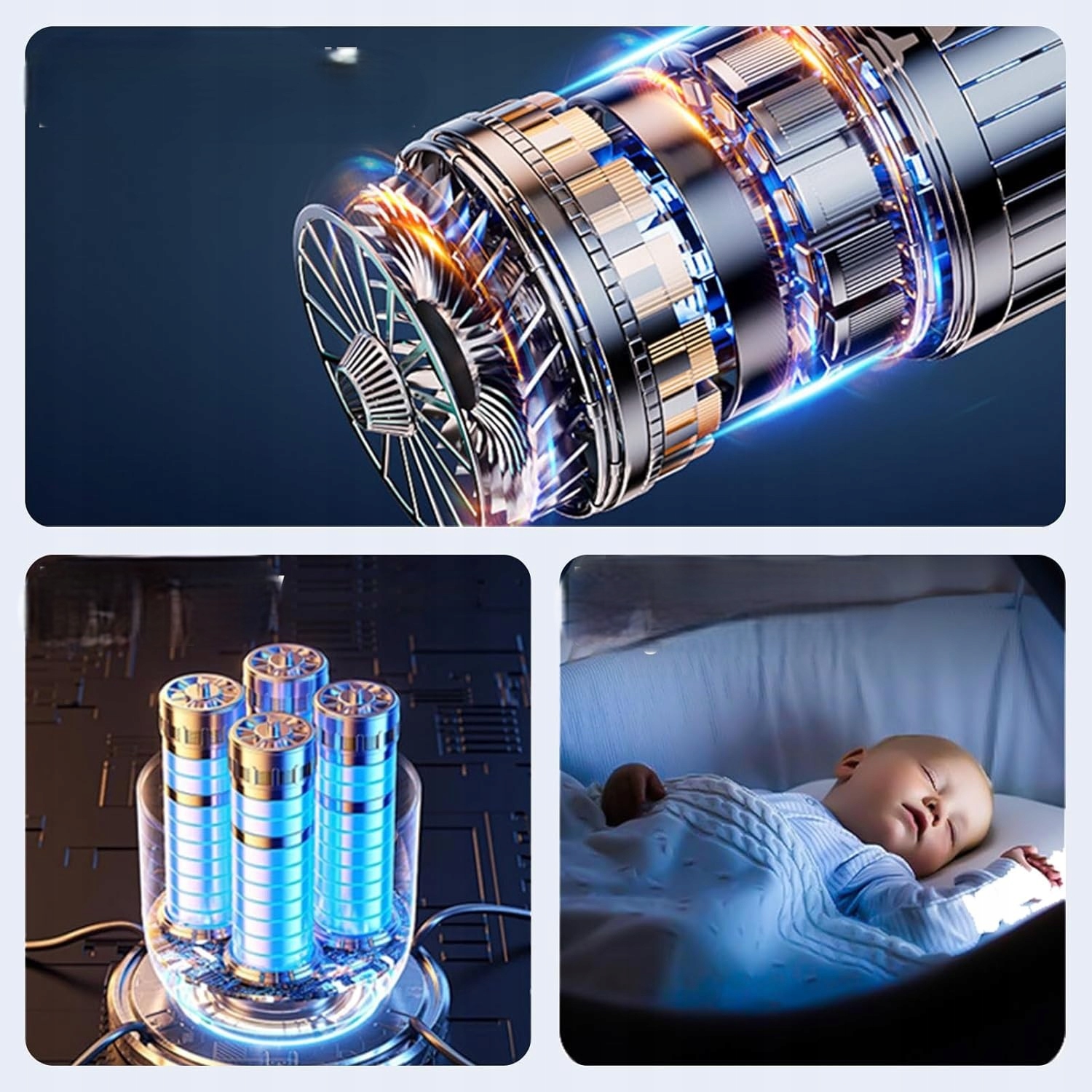 Odkurzacz Ręczny Samochodowy Bezprzewodowy Akumulatorowy 4W1 Mocny