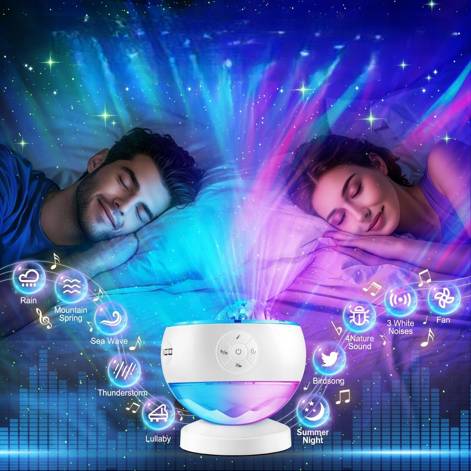 Projektor Gwiazd Głośnik Bluetooth Lampka Nocna Projektor Z Muzyką Pilot